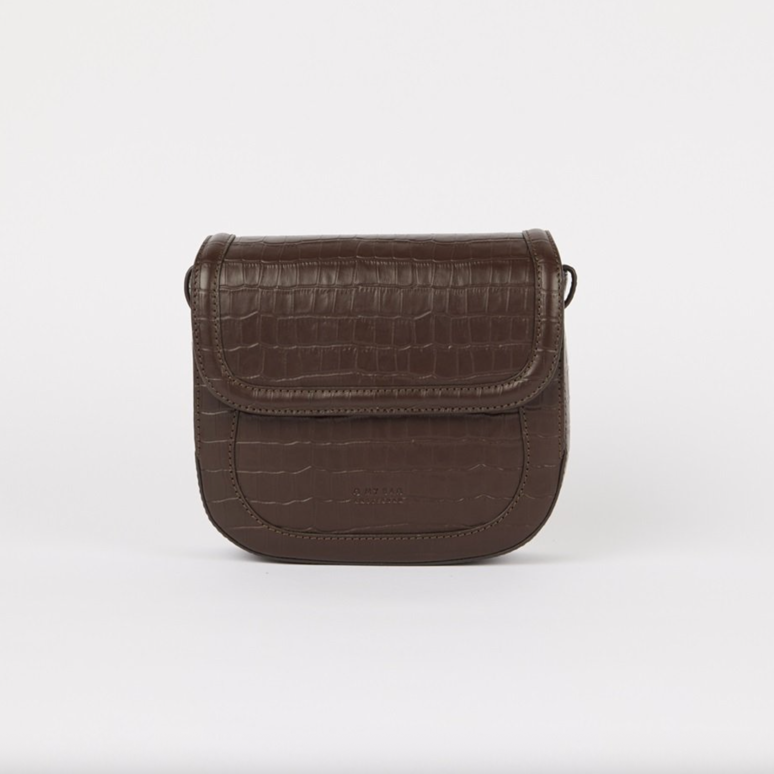 Nina Chocolate Croco Print Leather