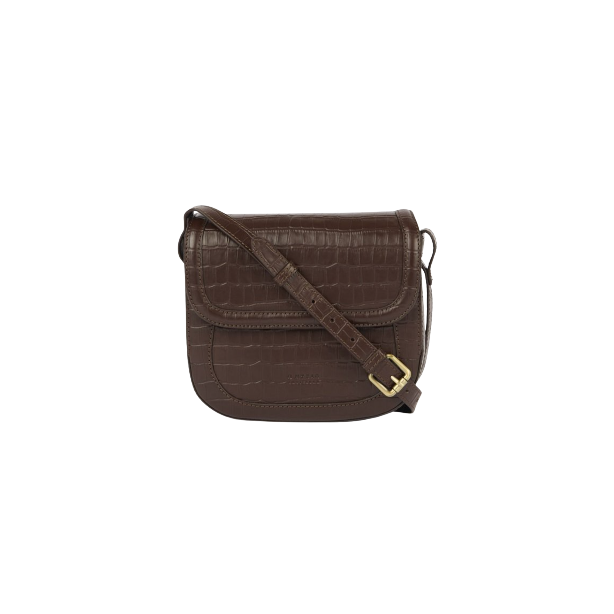 Nina Chocolate Croco Print Leather