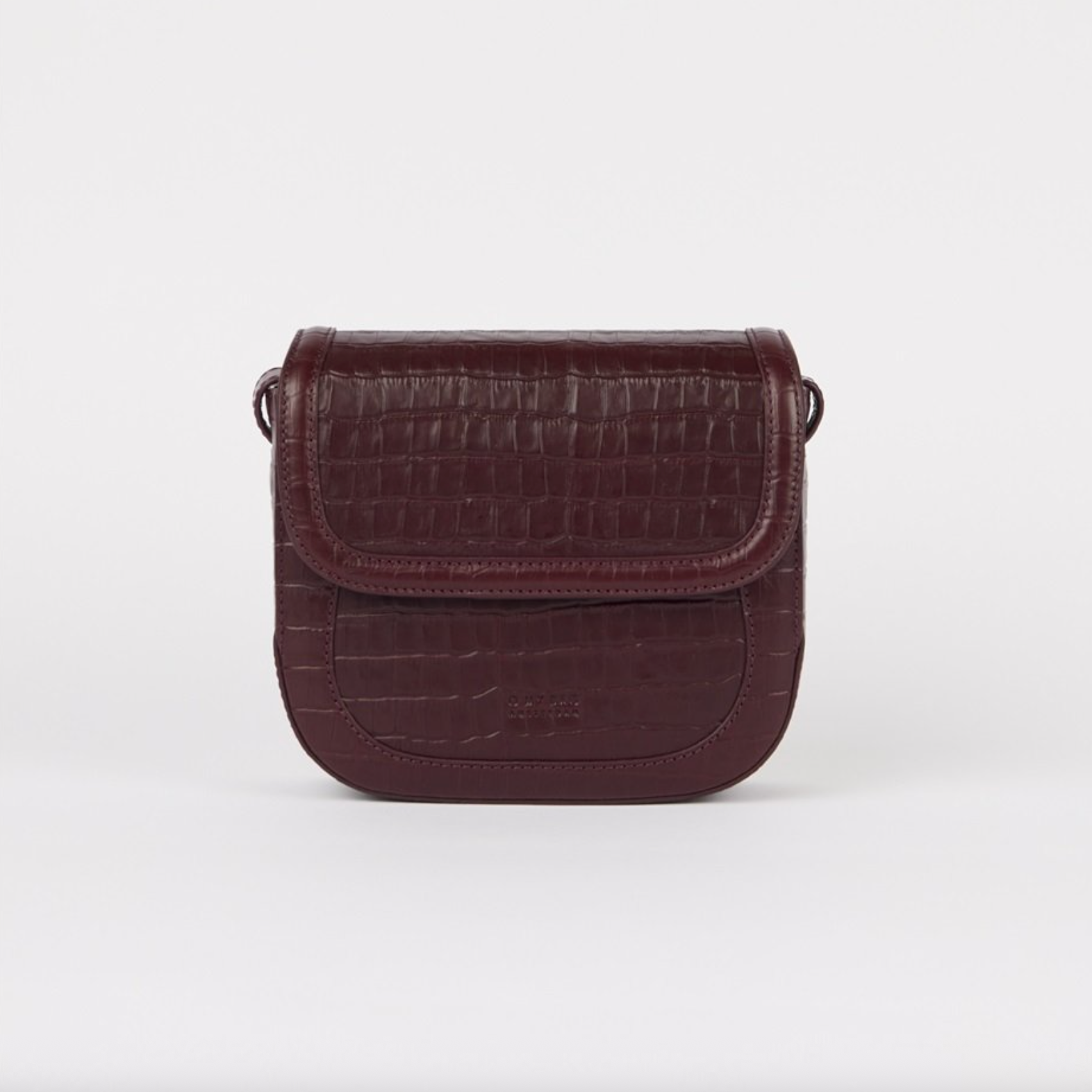 Nina Dark Cherry Croco Print Leather
