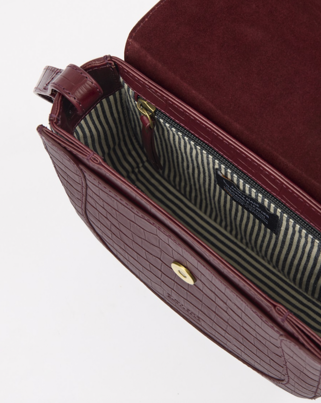 Nina Dark Cherry Croco Print Leather