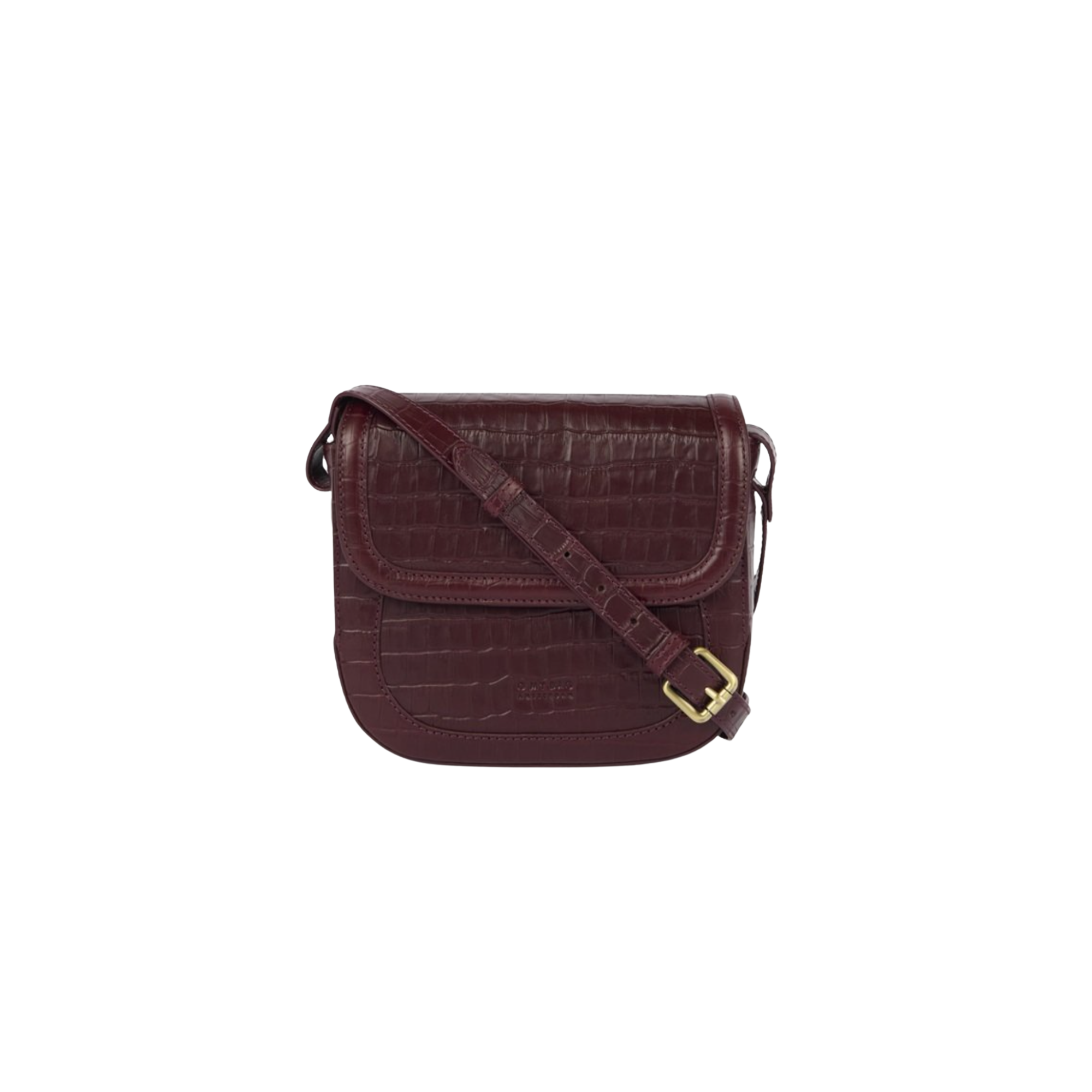 Nina Dark Cherry Croco Print Leather