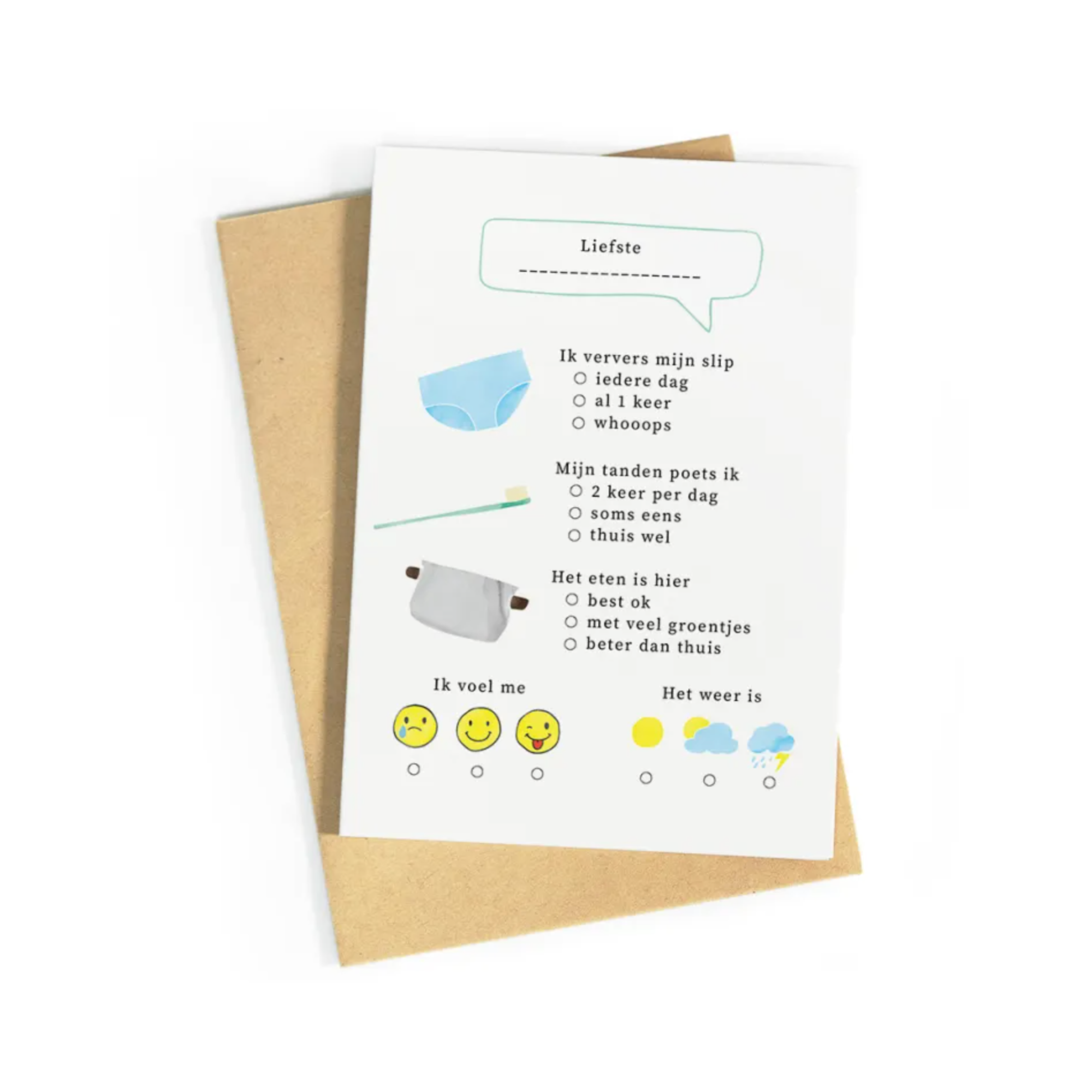 Liefste Thuisfront Wenskaart