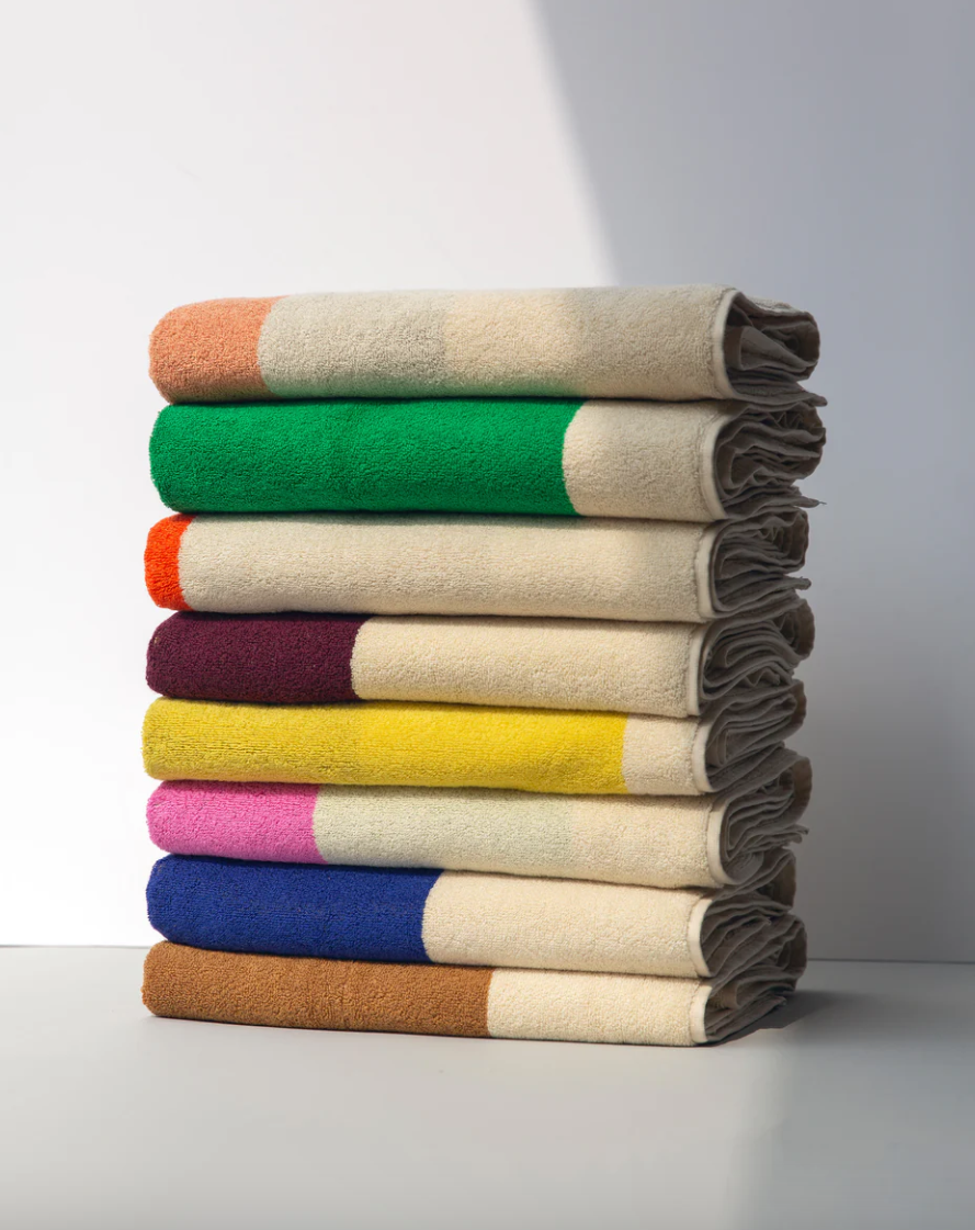 Badhanddoek Yellow/Bordeaux