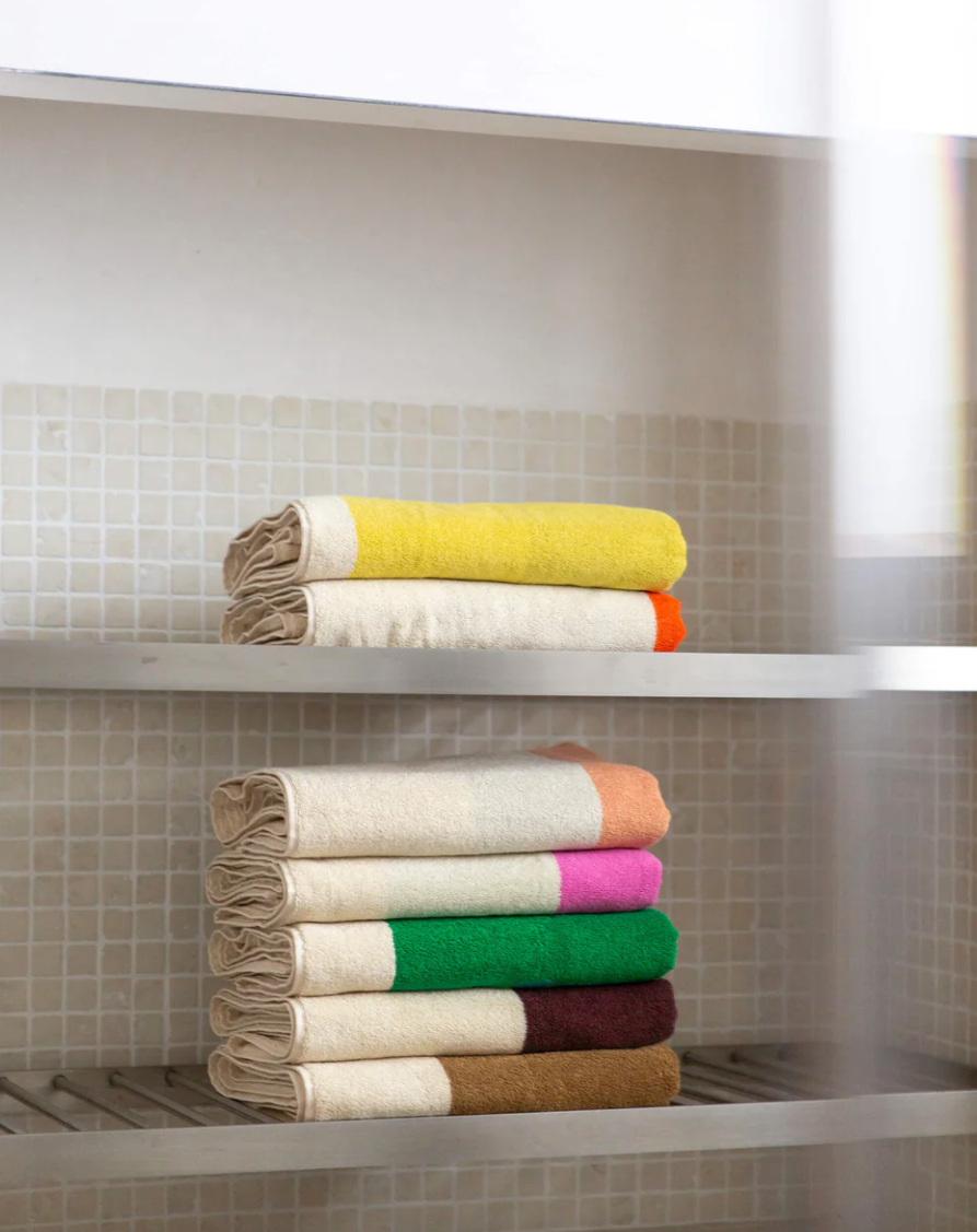 Badhanddoek Yellow/Bordeaux