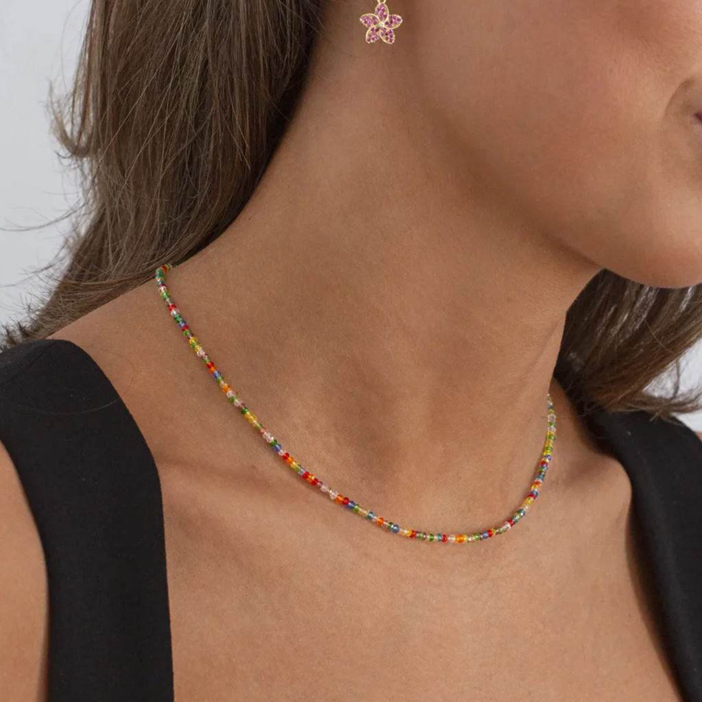 Felicia Colorful Glass Bead Necklace