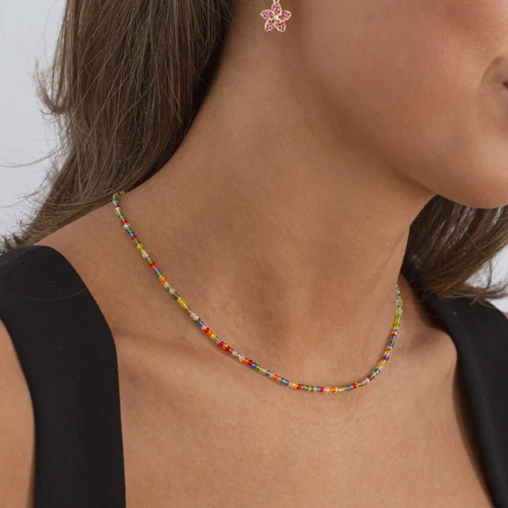 Felicia Colorful Glass Bead Necklace