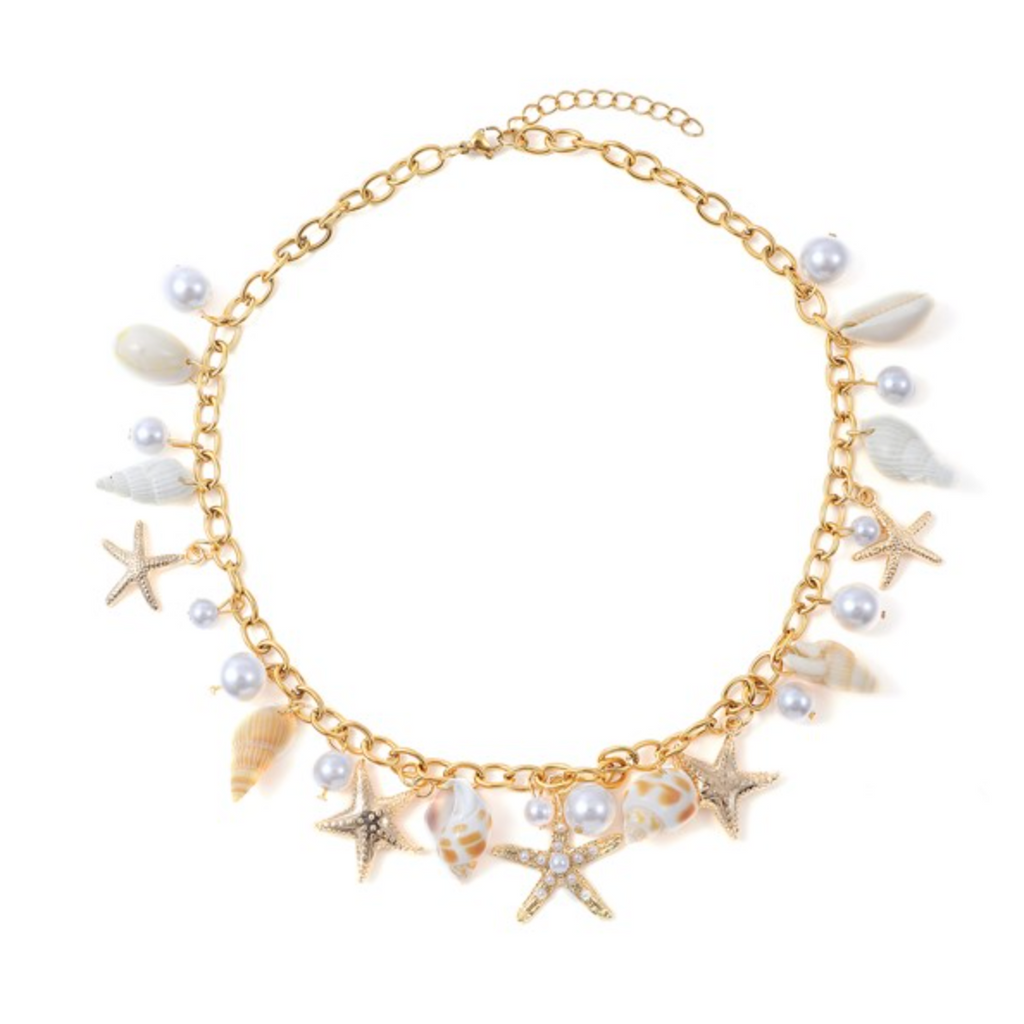 Nora Shell Charm Necklace Gold