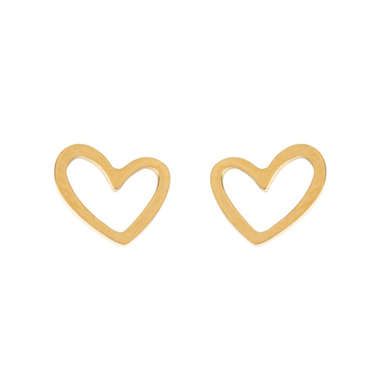 Sarah Heart Outline Earrings Gold