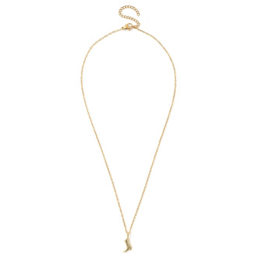Wendy Cowboy Boot Necklace Gold