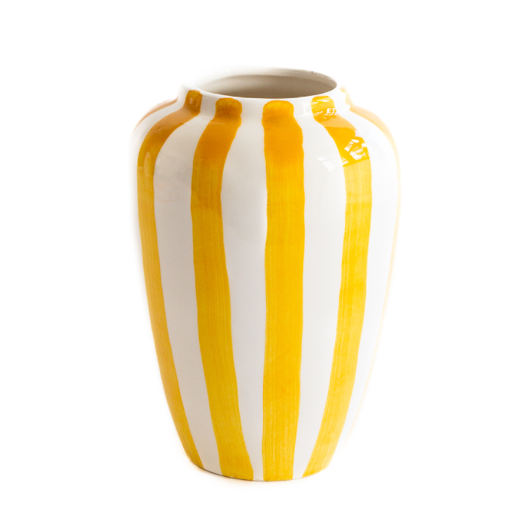 Funky Vaas XXL Geel Strepen