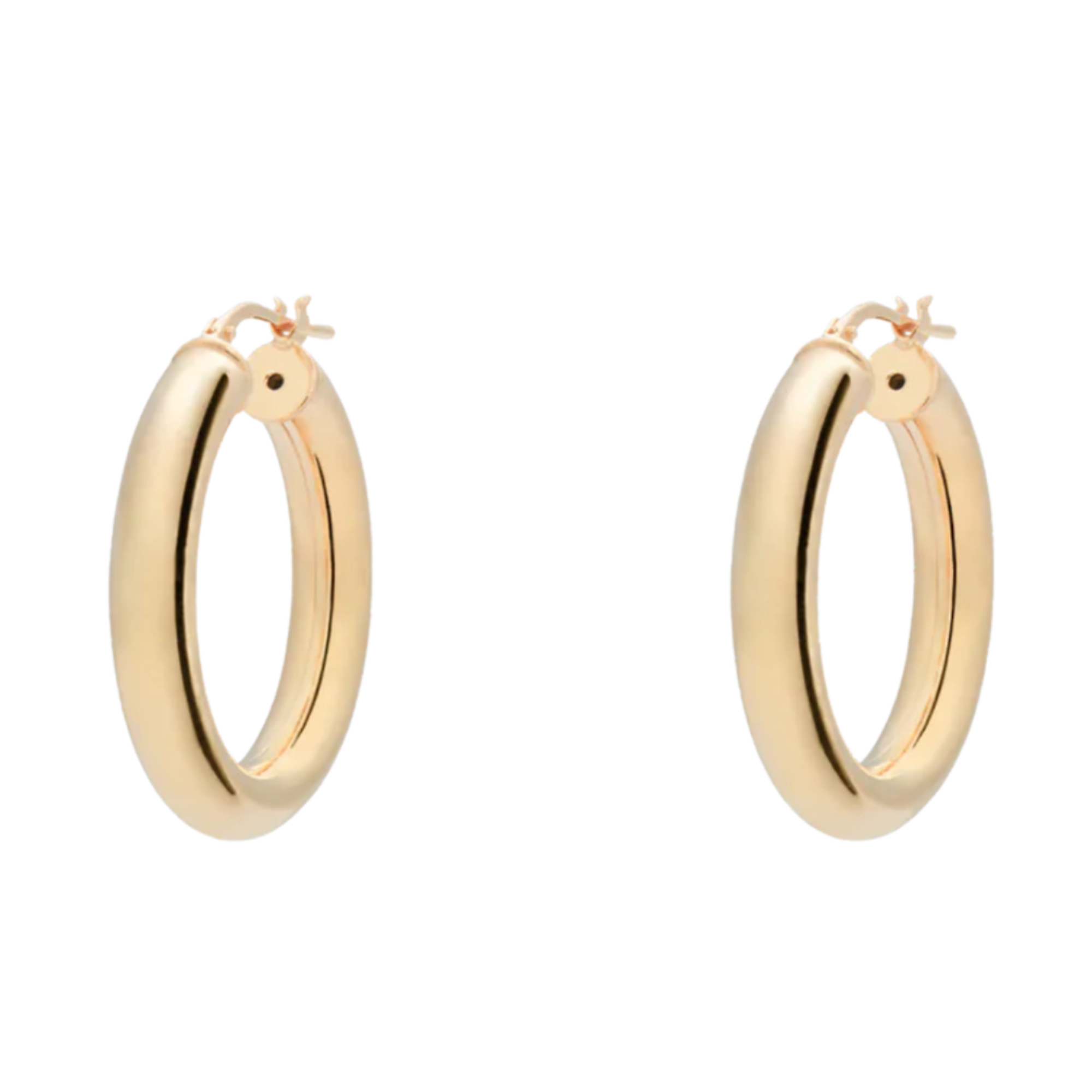 Thick Plain Hoop Earrings Goldplated M