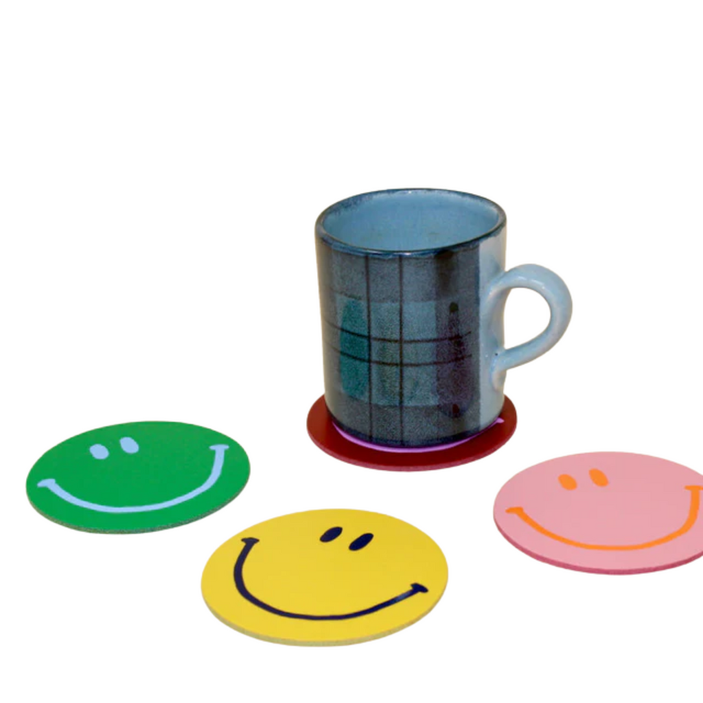 Happy Face Onderzetters Set/4