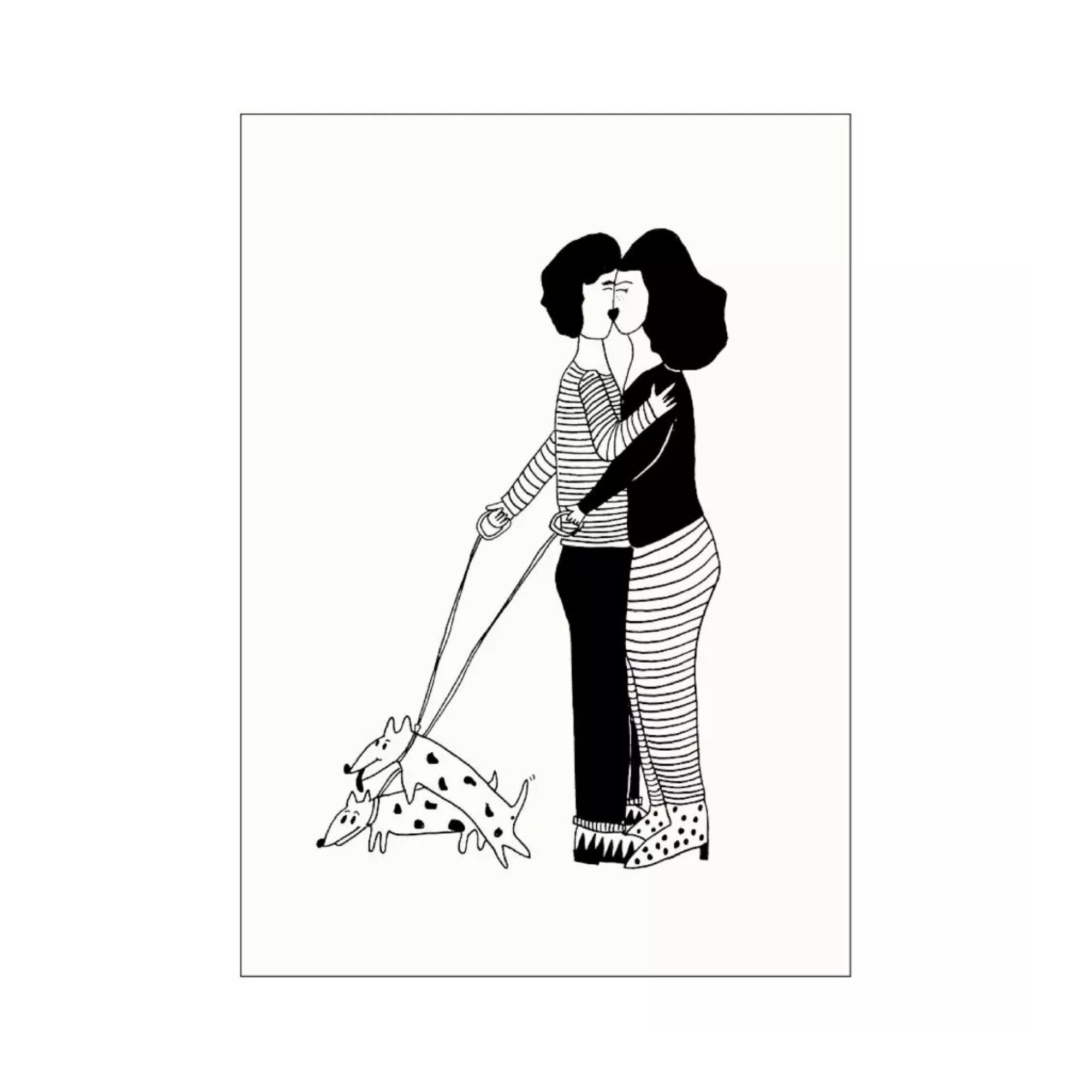 Postkaart Horny Dogs