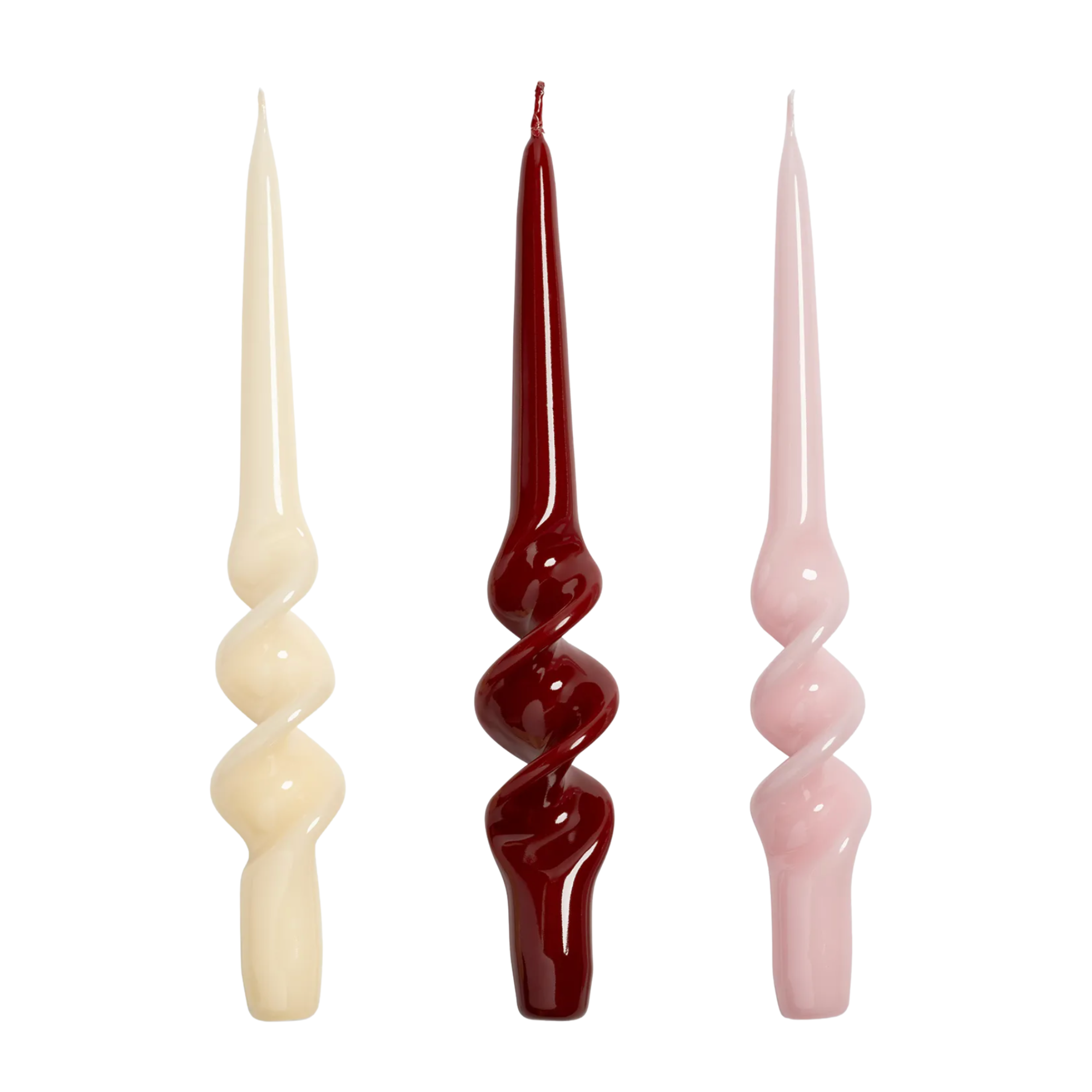 Dinerkaarsen Trio Rood Set/3