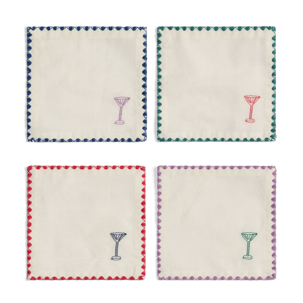 Napkin Cocktail ZigZag Set/4