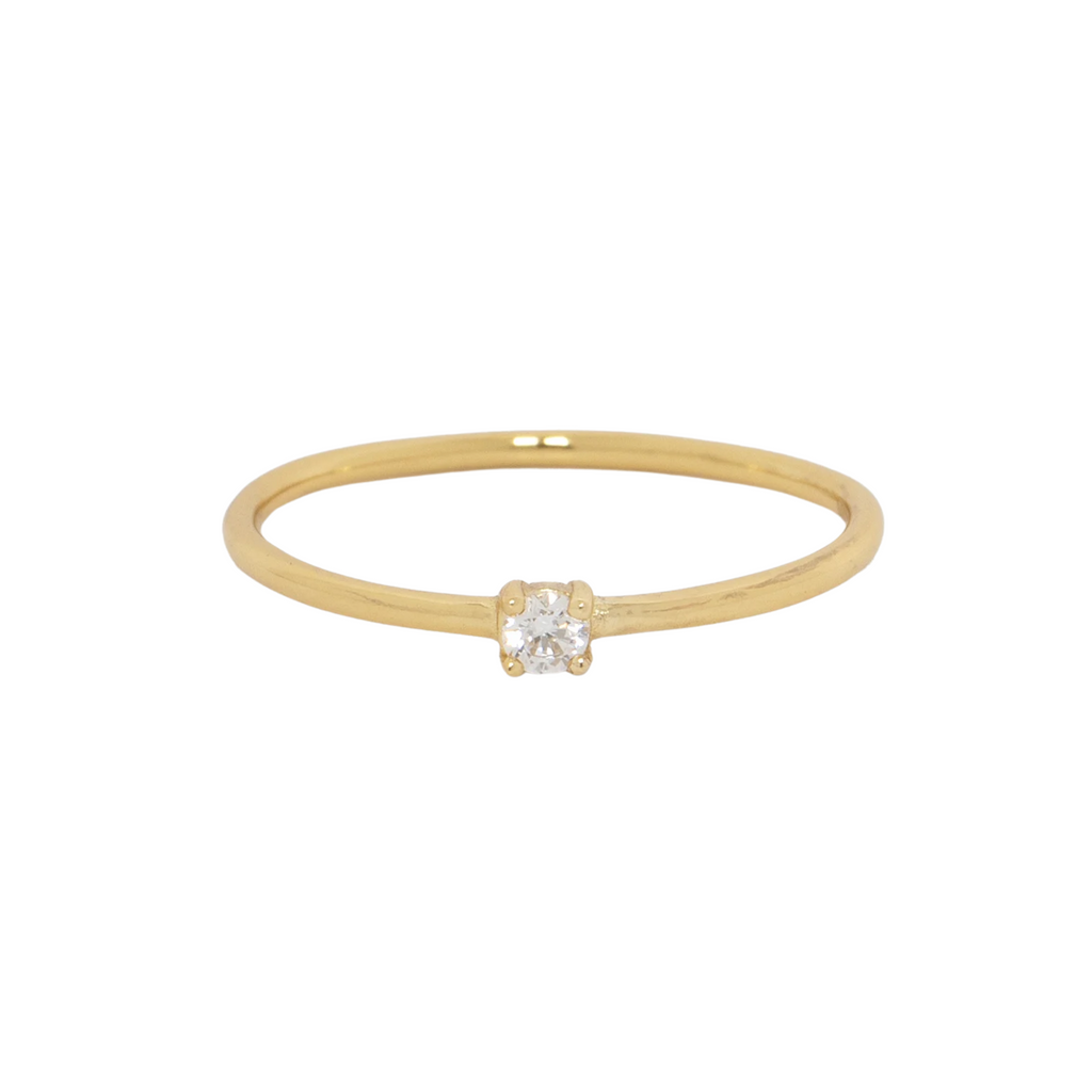 Chloe Moodstone Clear Stone Ring Gold