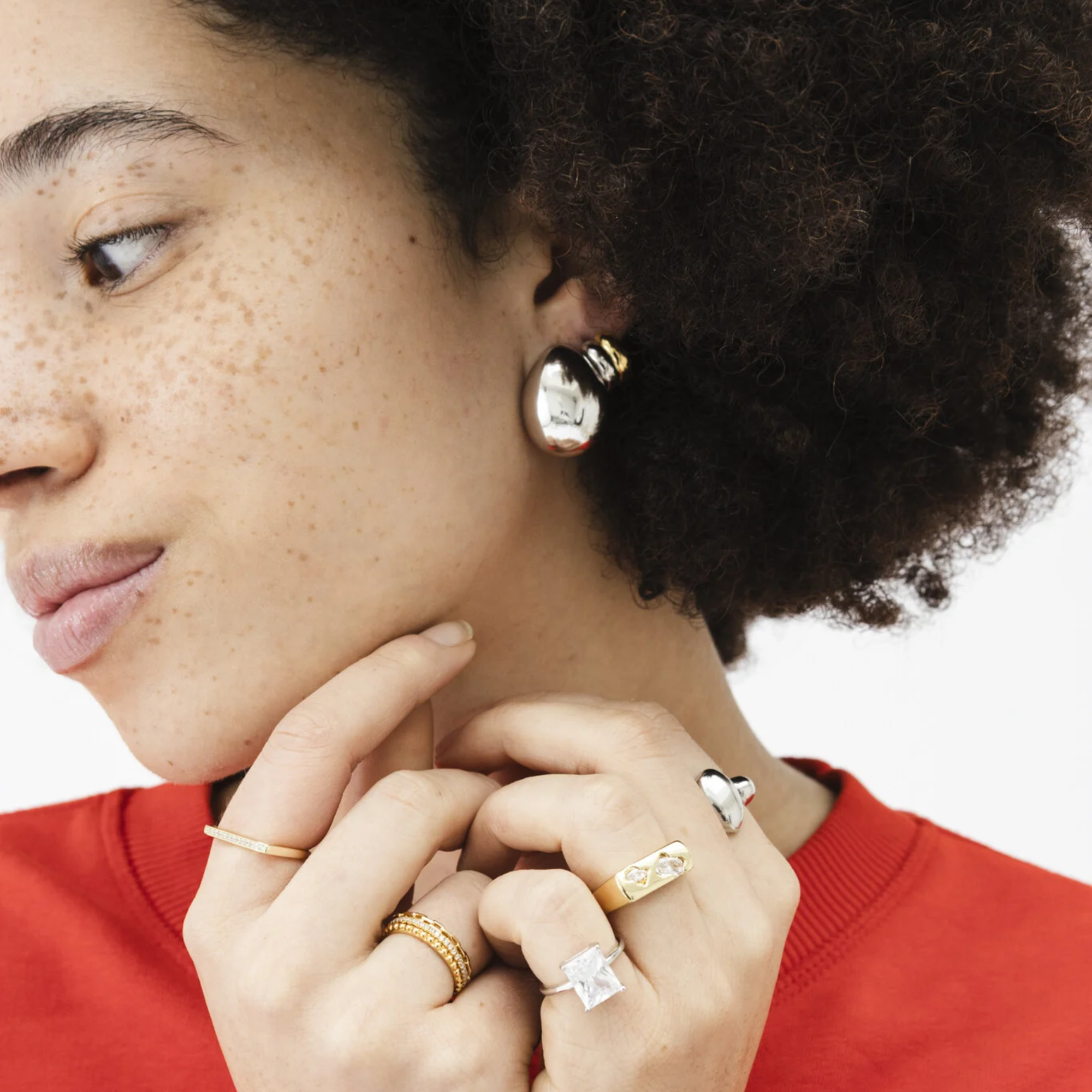 Fara Chunky Drop Set Silver