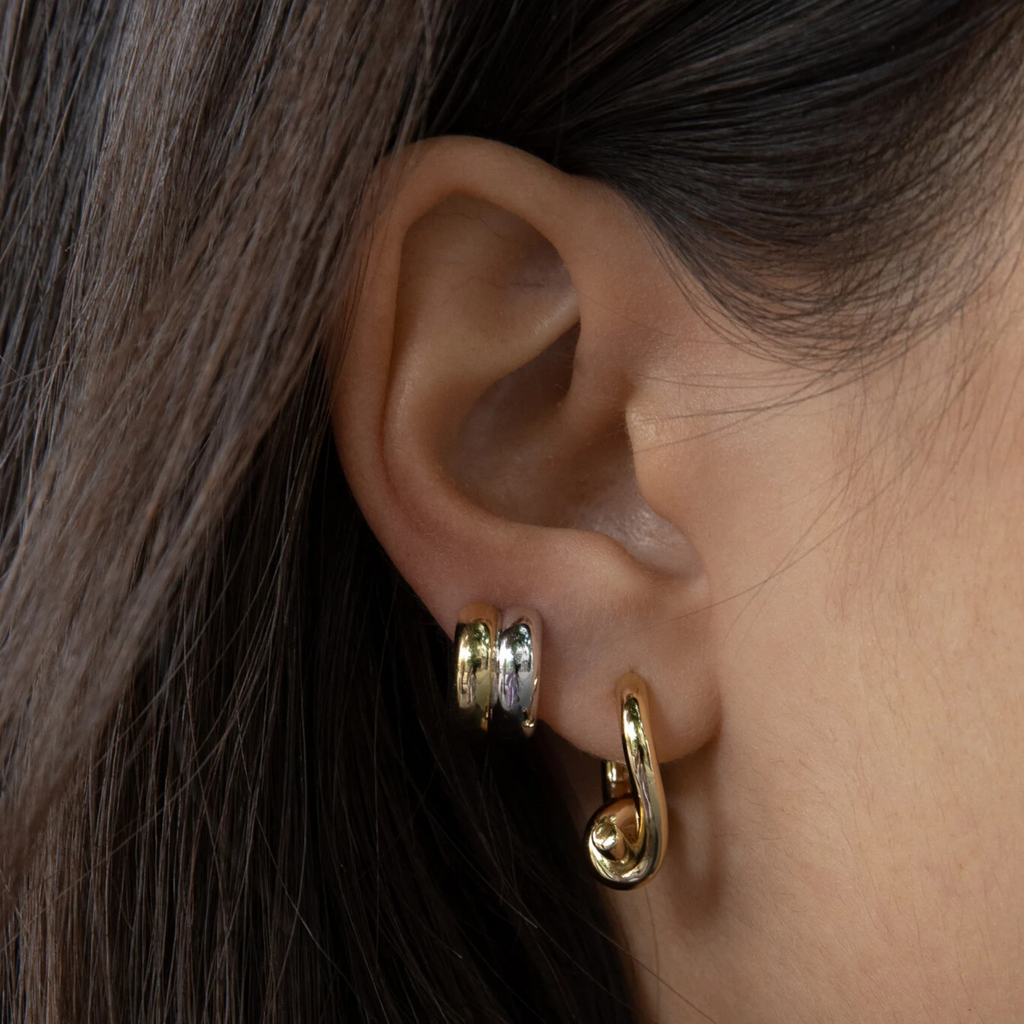 Ferdi Double Huggie Combi Earring