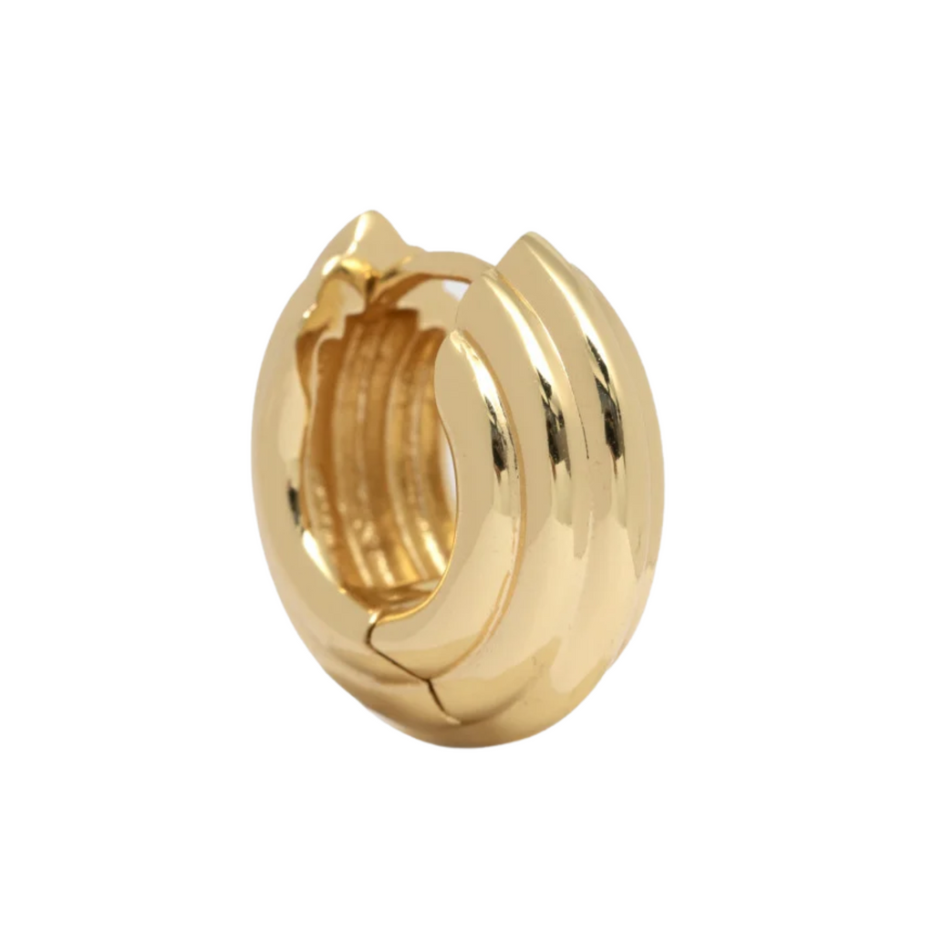 Jazz Striped Earring Hoop Gold