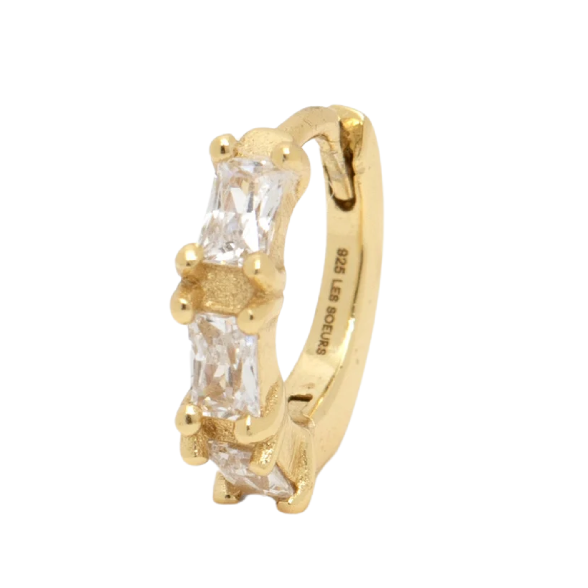 Jeanne Allover Baguette Oorring Goud
