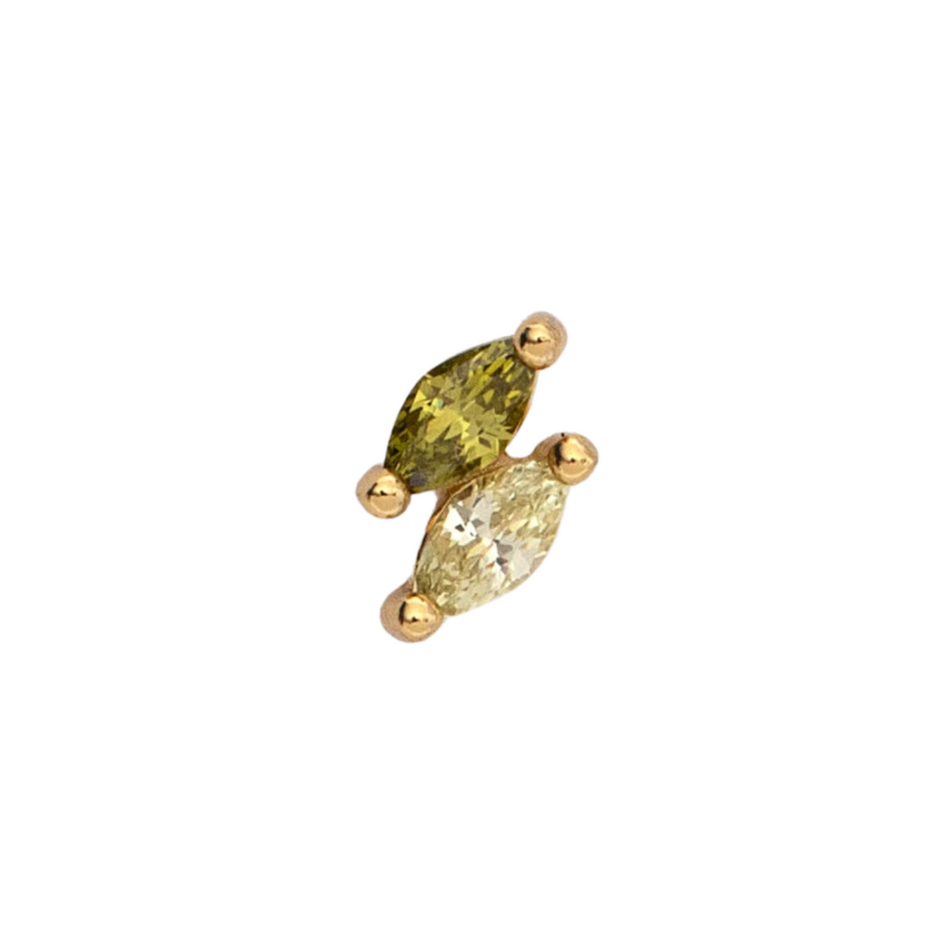 Jolie Marquise Stud Olivine/Goud