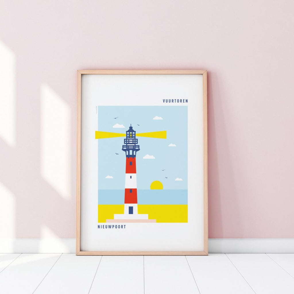 Vuurtoren Nieuwpoort Poster