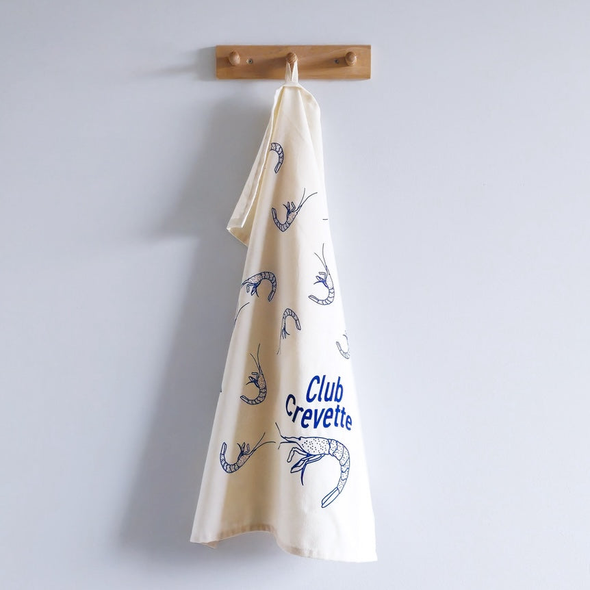 Theedoek Club Crevette Blauw