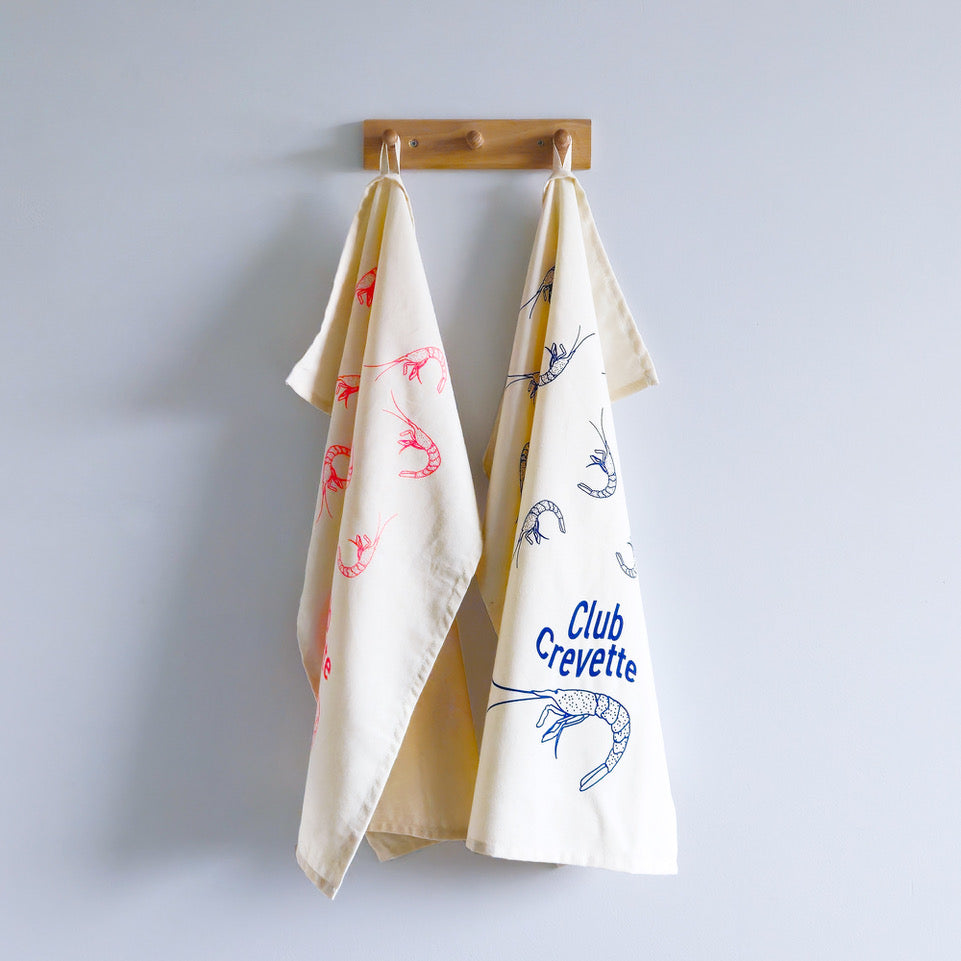 Theedoek Club Crevette Blauw