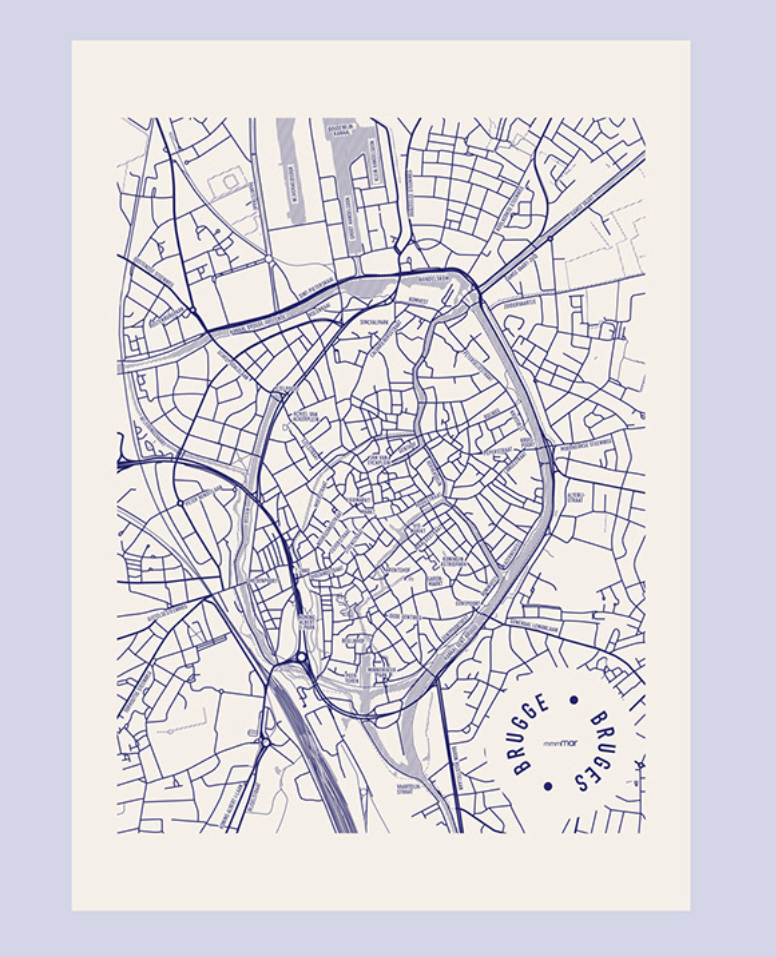 Theedoek Brugge Blauw