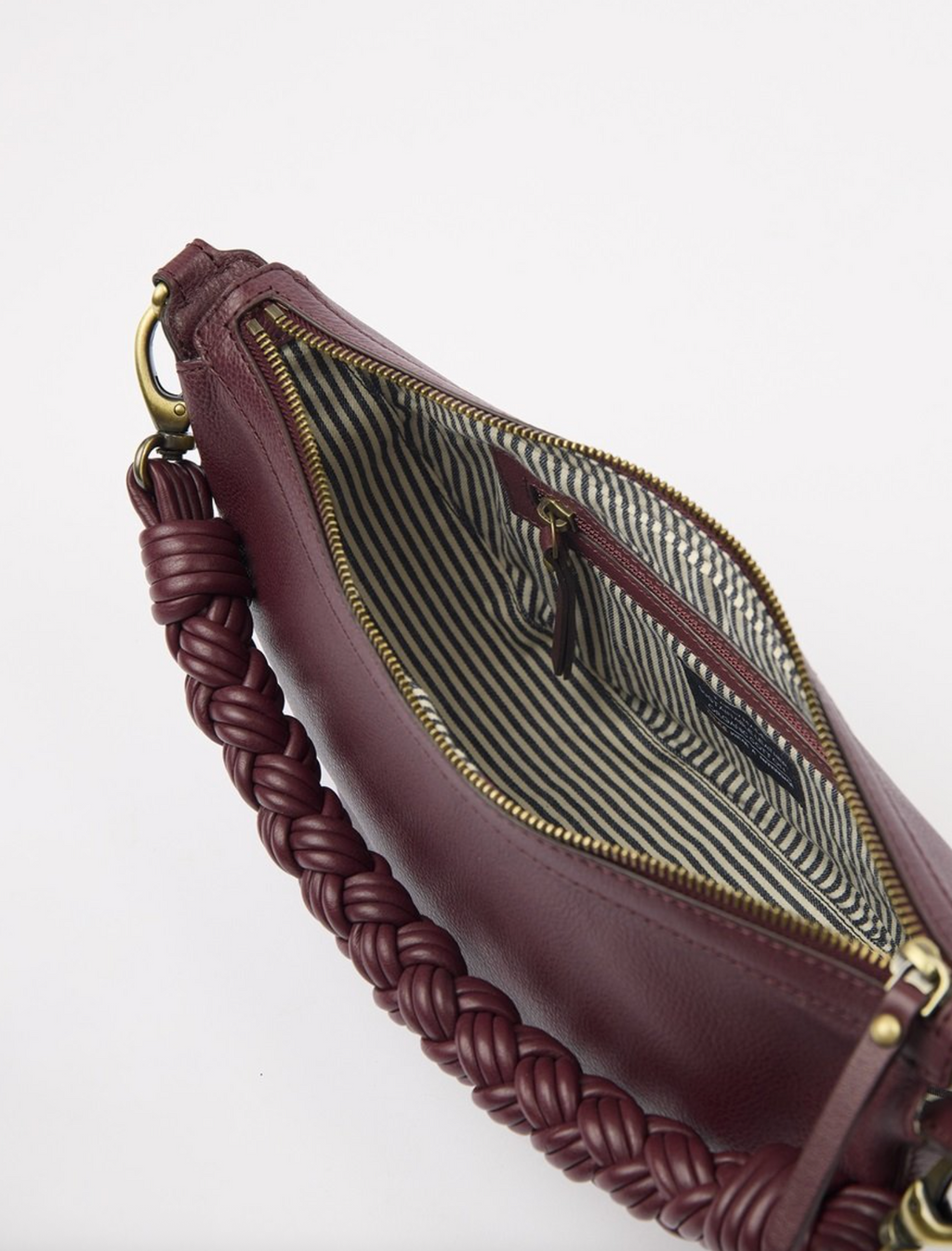 Leo Dark Cherry Soft Grain Leather w/ Twisted Handle