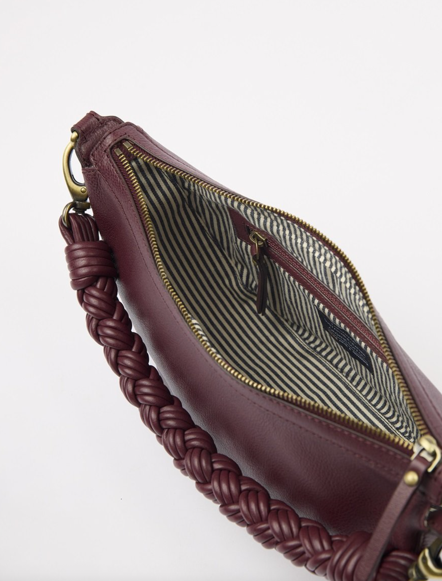 Leo Dark Cherry Soft Grain Leather w/ Twisted Handle