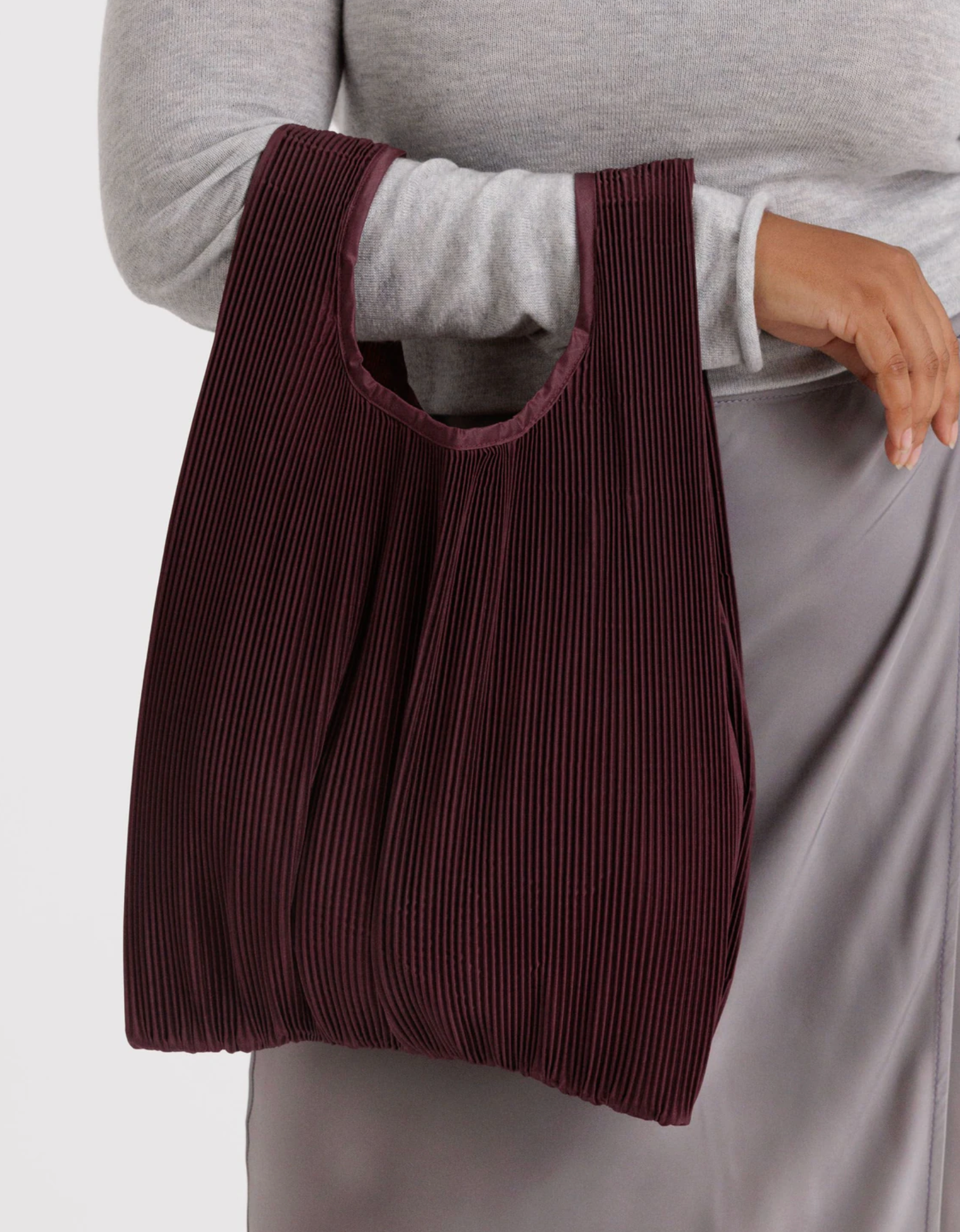 Pleated Baggu Mahogany
