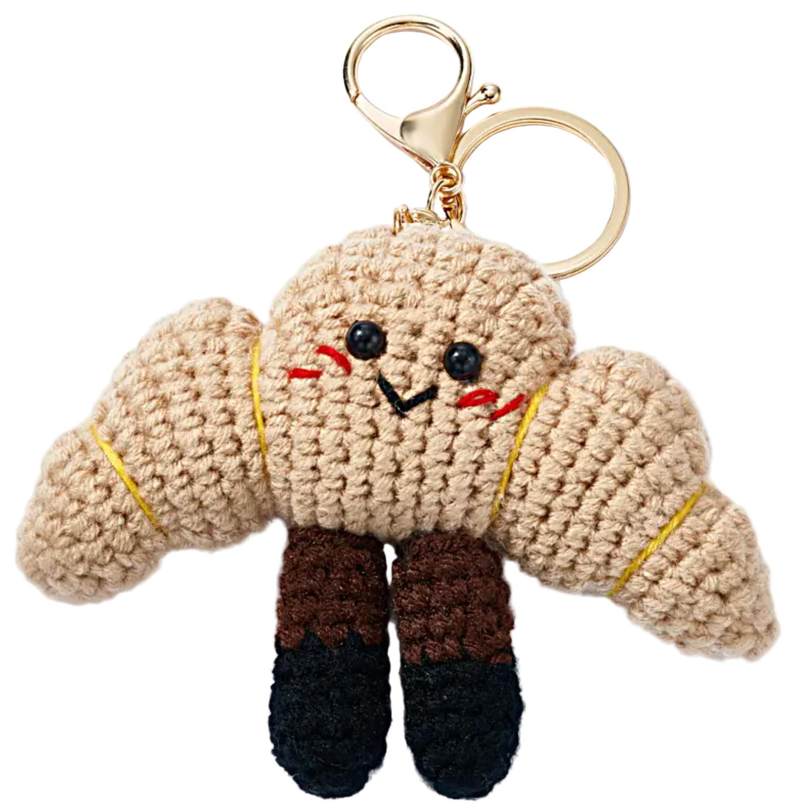Crochet Croissant Bag Charm/Keychain