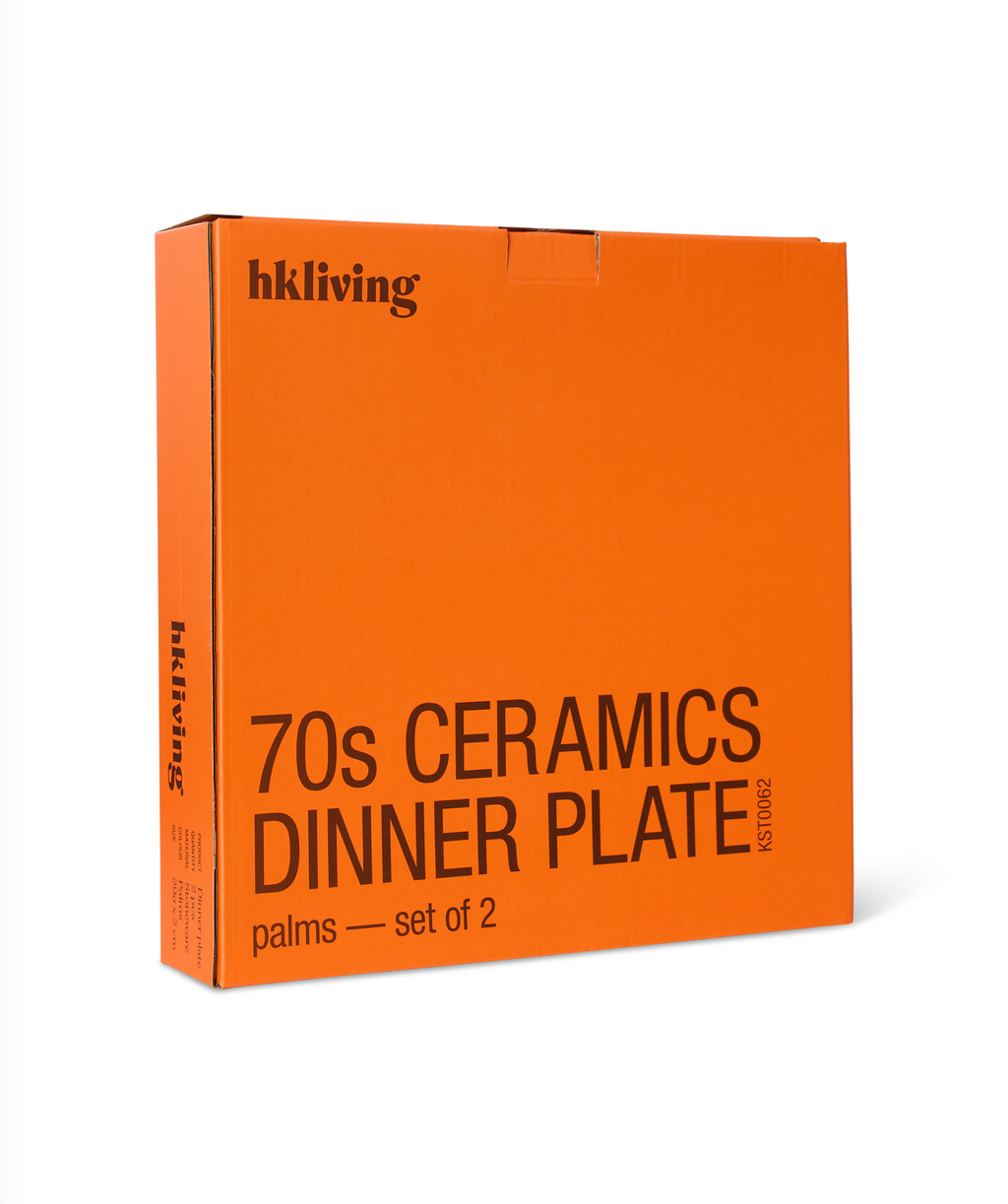 70s Dinner Plates Palms Set/2