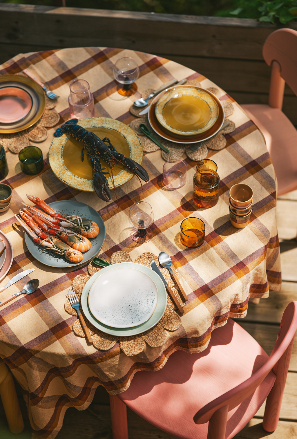 70s Dinner Plates Palms Set/2