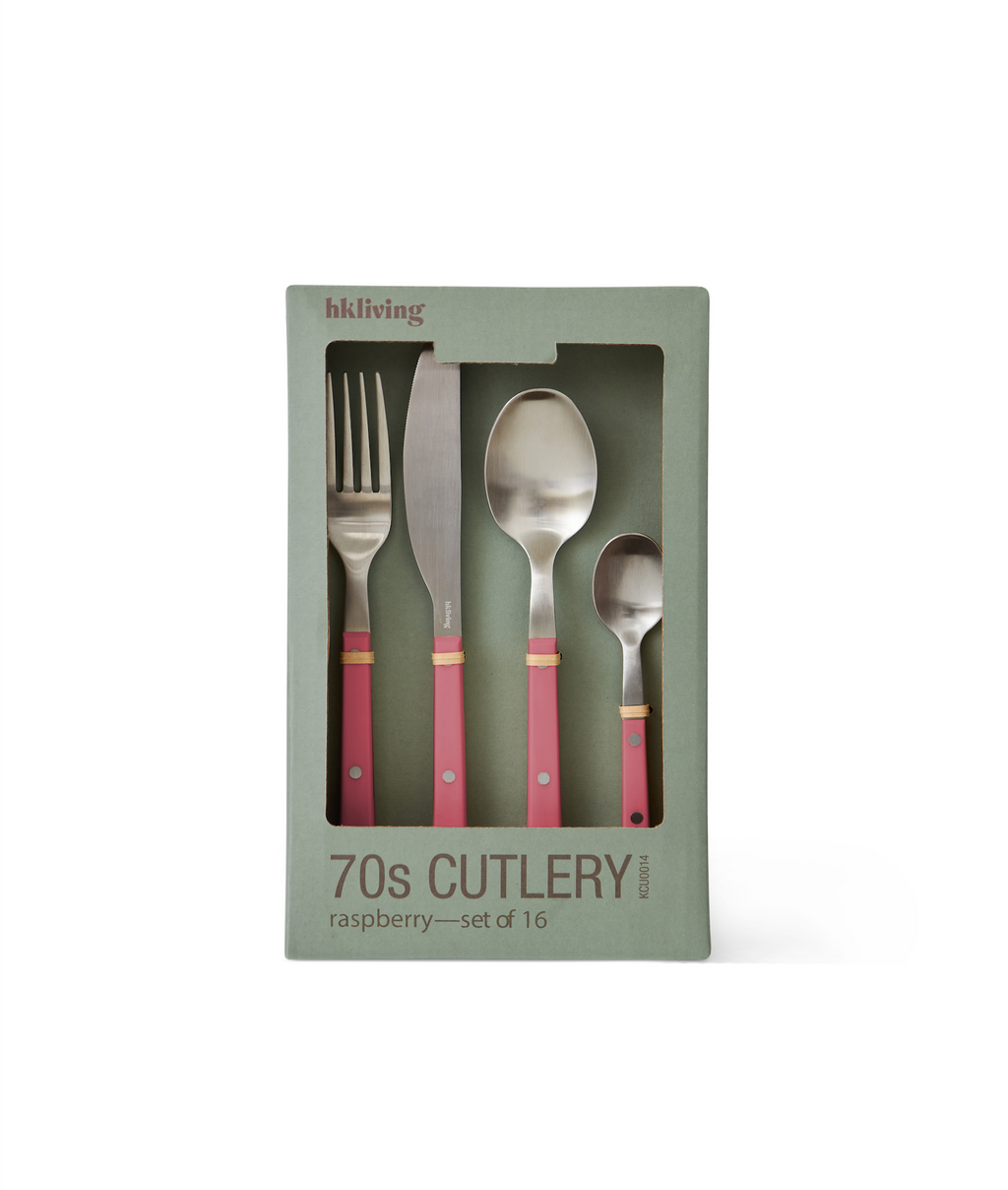 70s Cutlery Raspberry Set/16