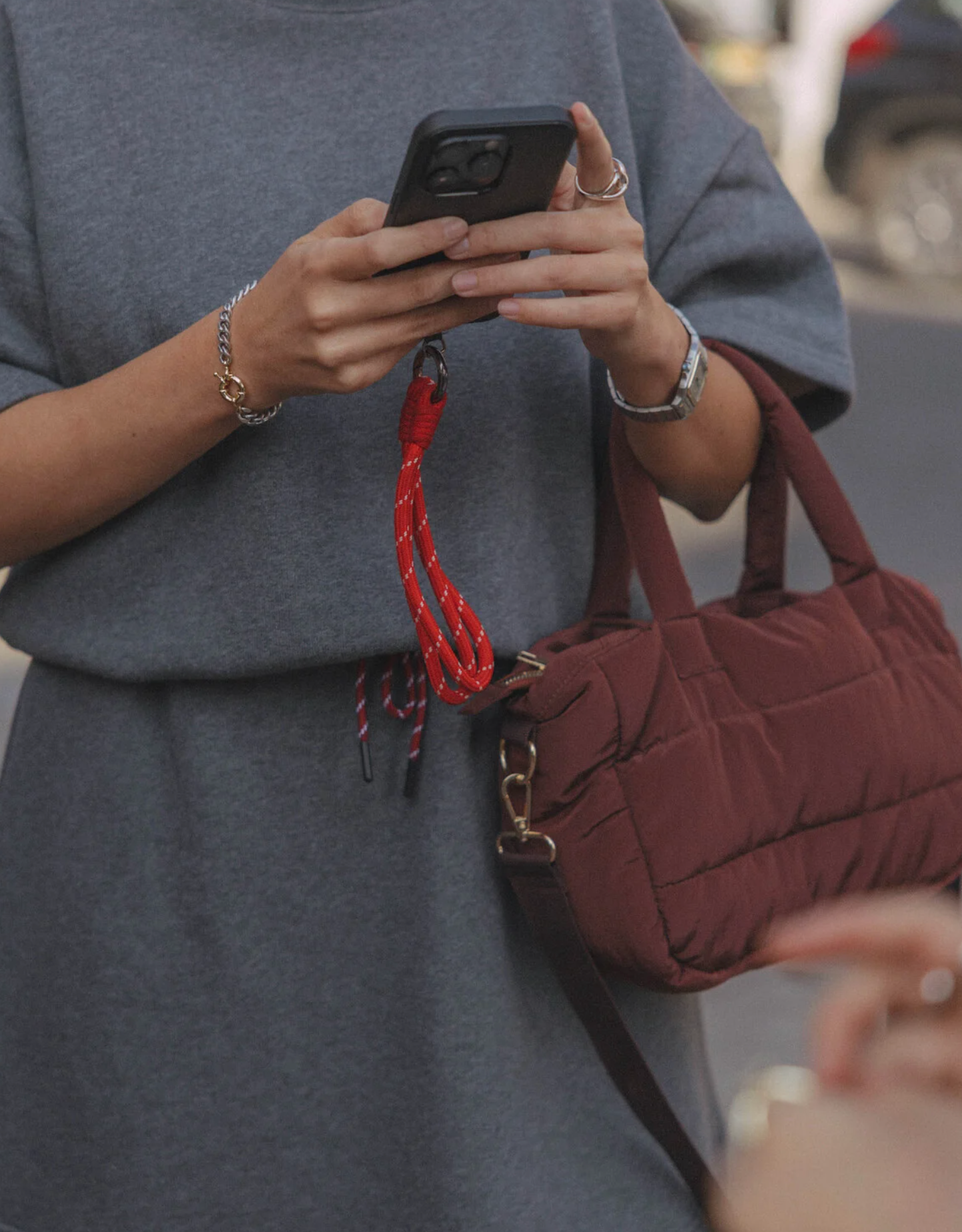 Bobbie Quilted Bag Bordeaux