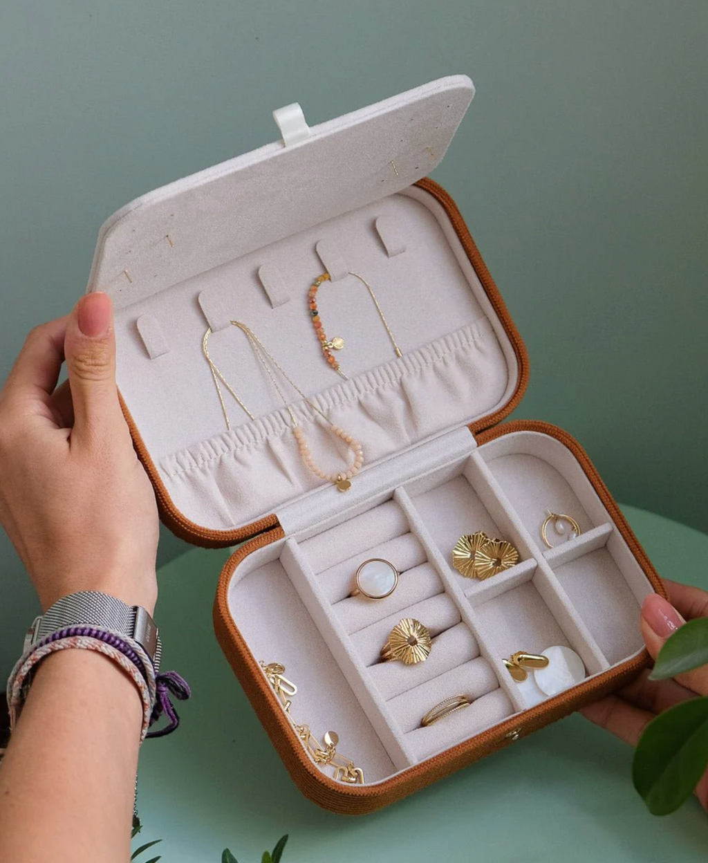 Brigitte Juwelendoos Camel Velours