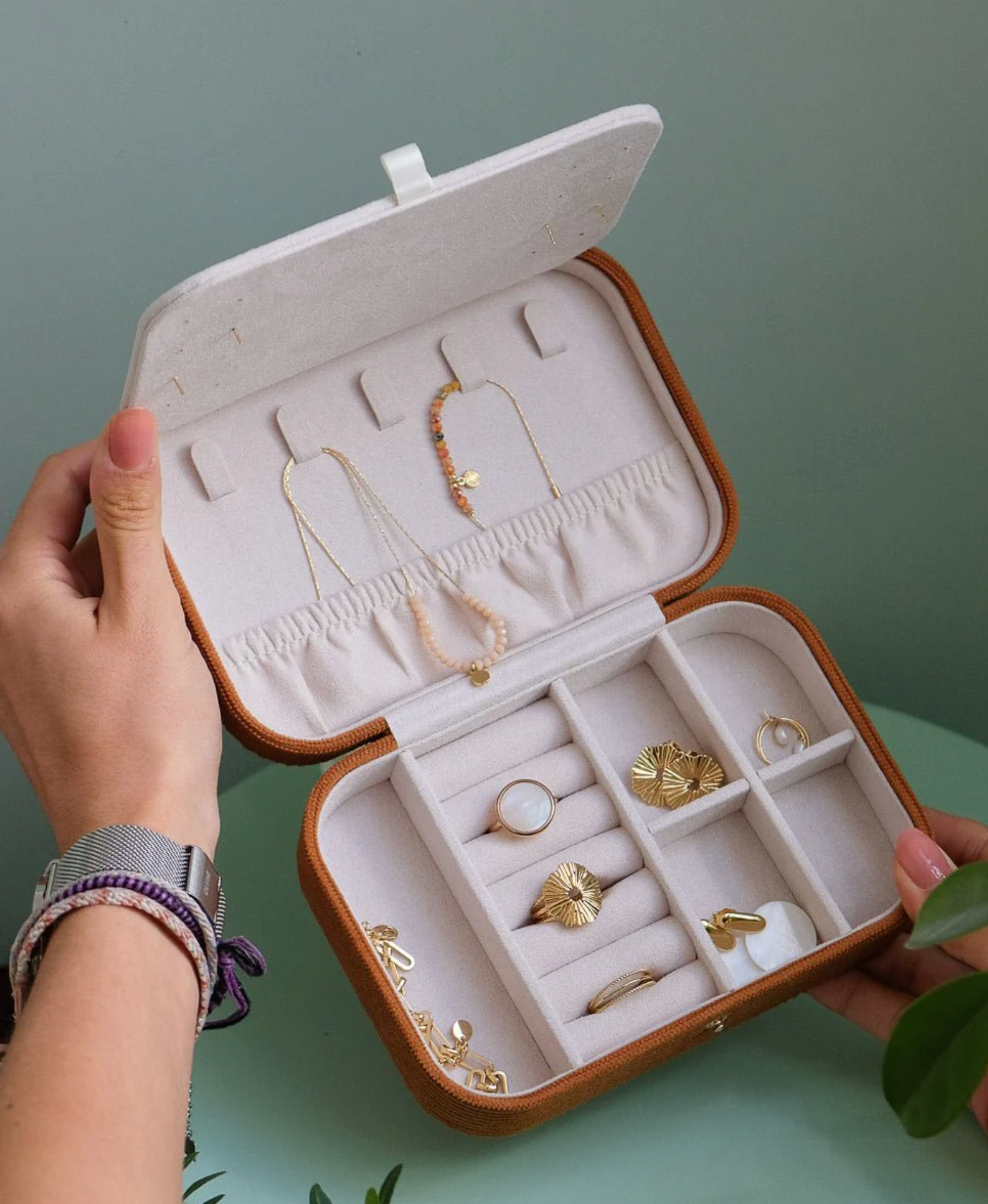 Brigitte Juwelendoos Camel Velours