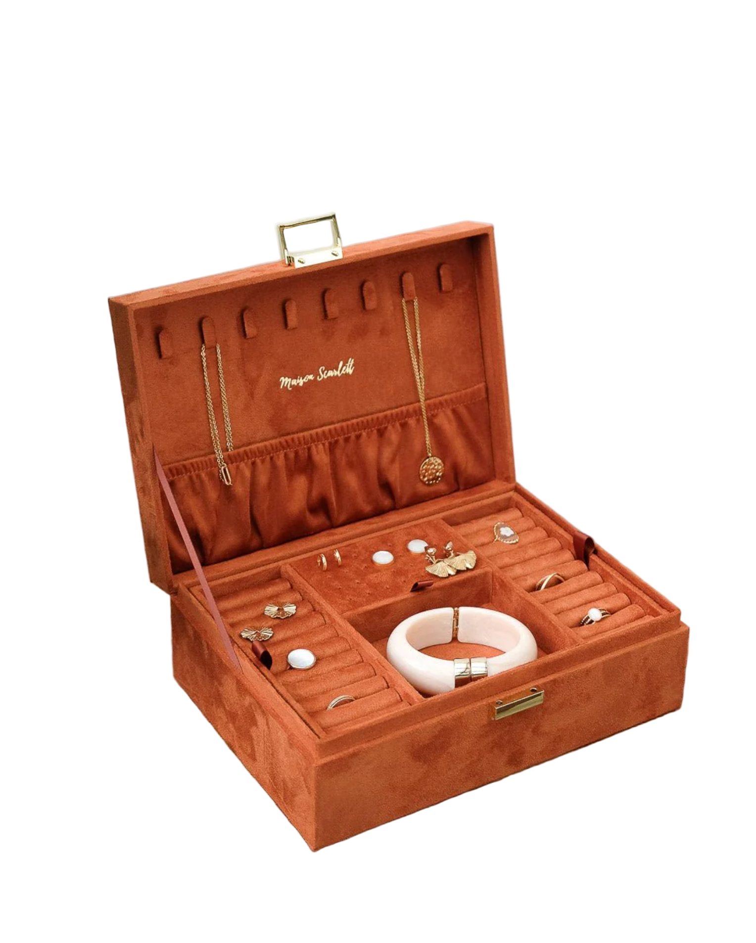 Louise Juwelendoos Camel Velvet