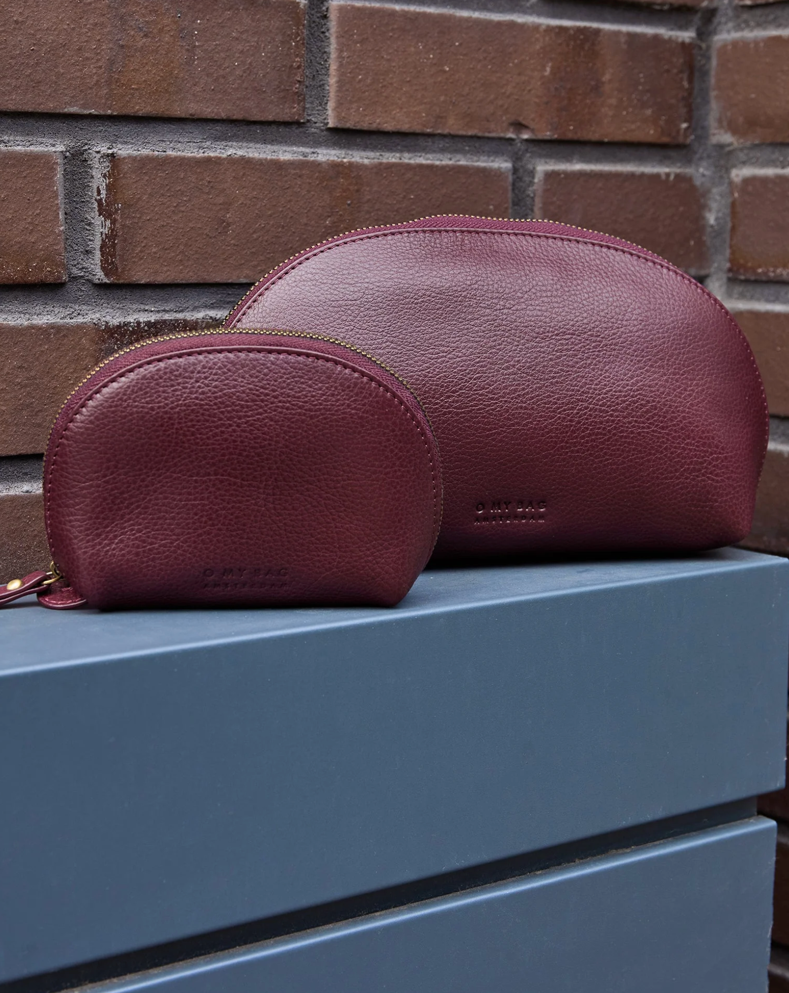 Make Up Case Dark Cherry Soft Grain Leather