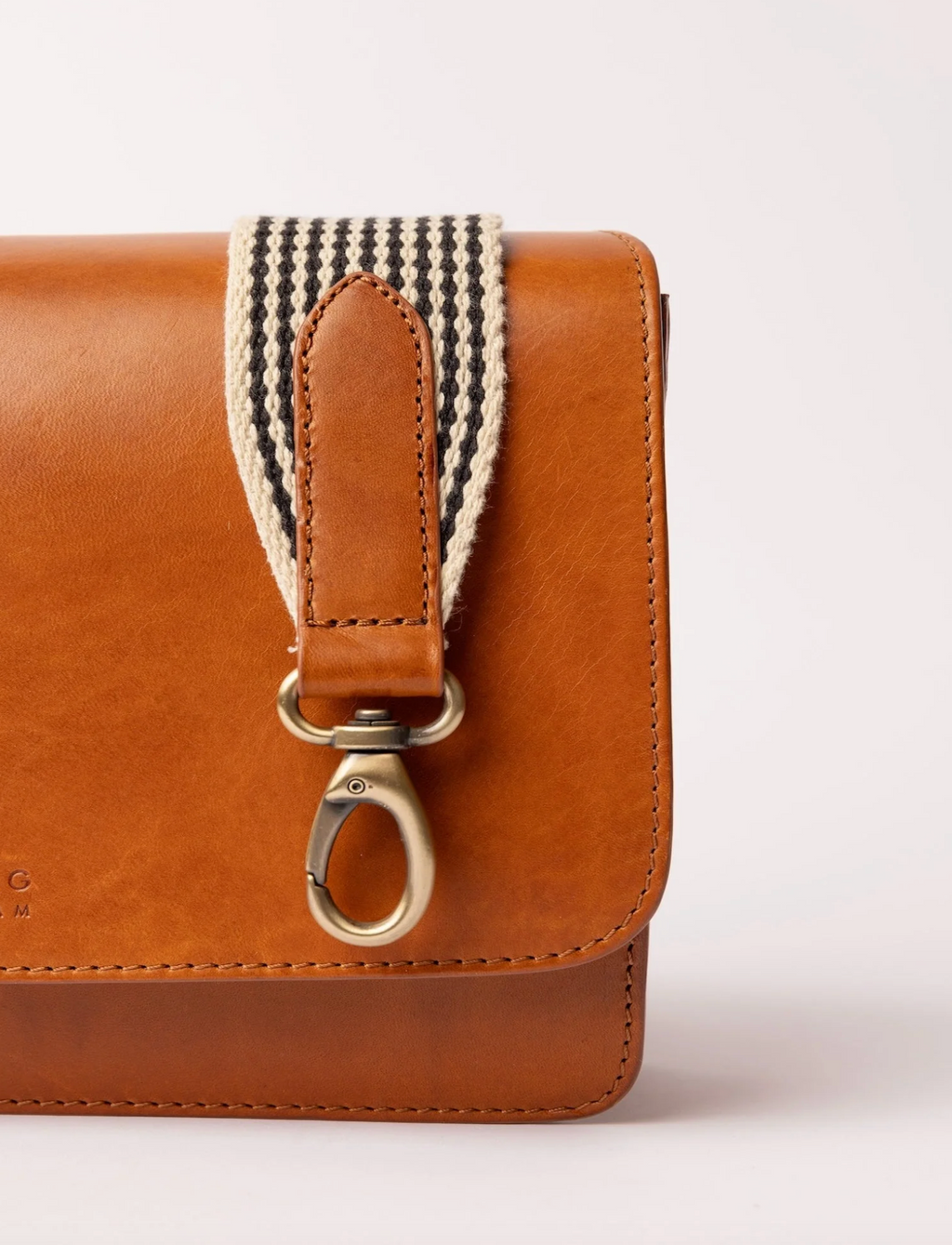 Webbing Strap Checkered Cognac