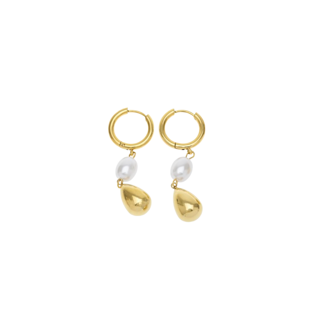 Laura Pearl Hoop Earrings
