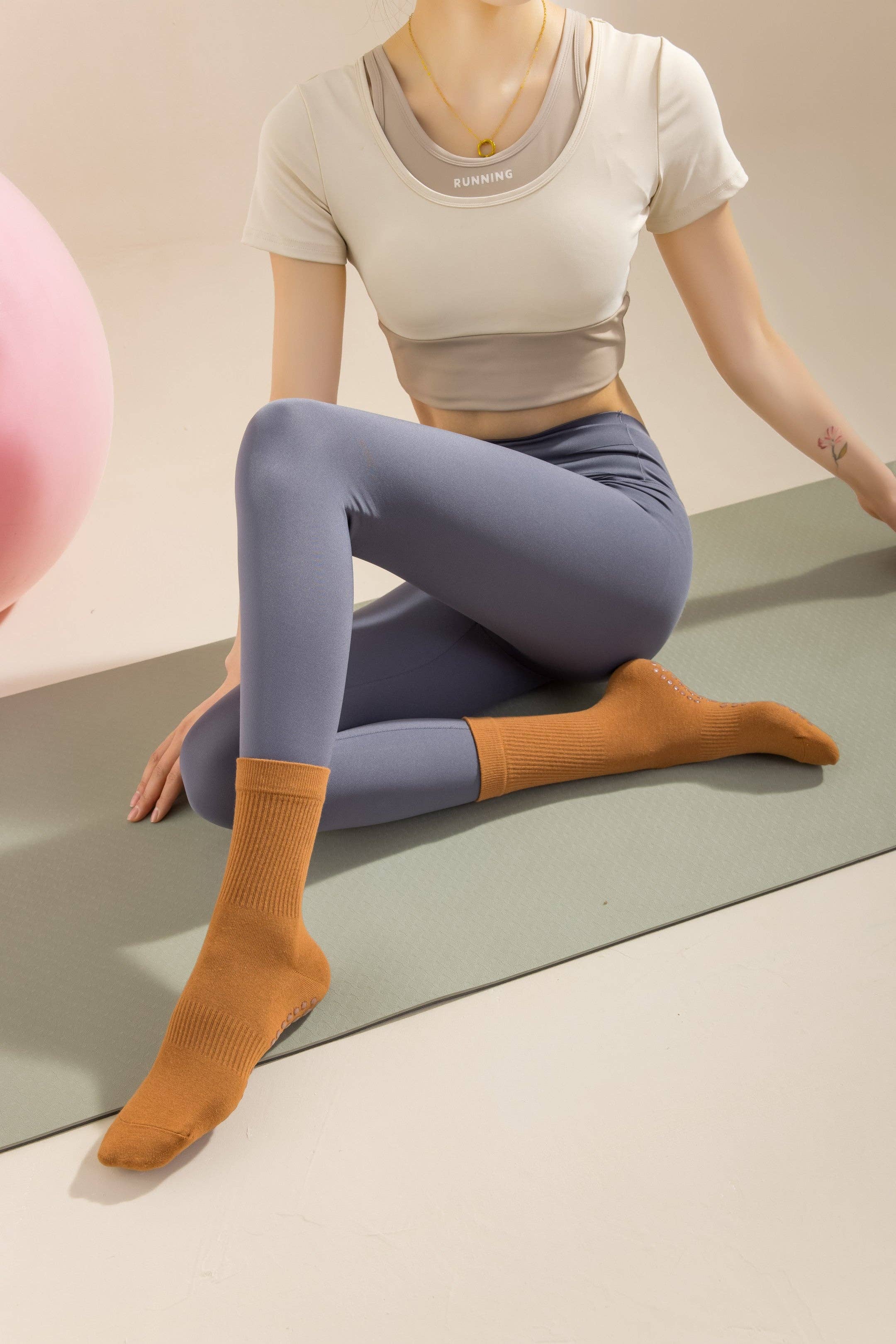 Pilates Sokken Beige