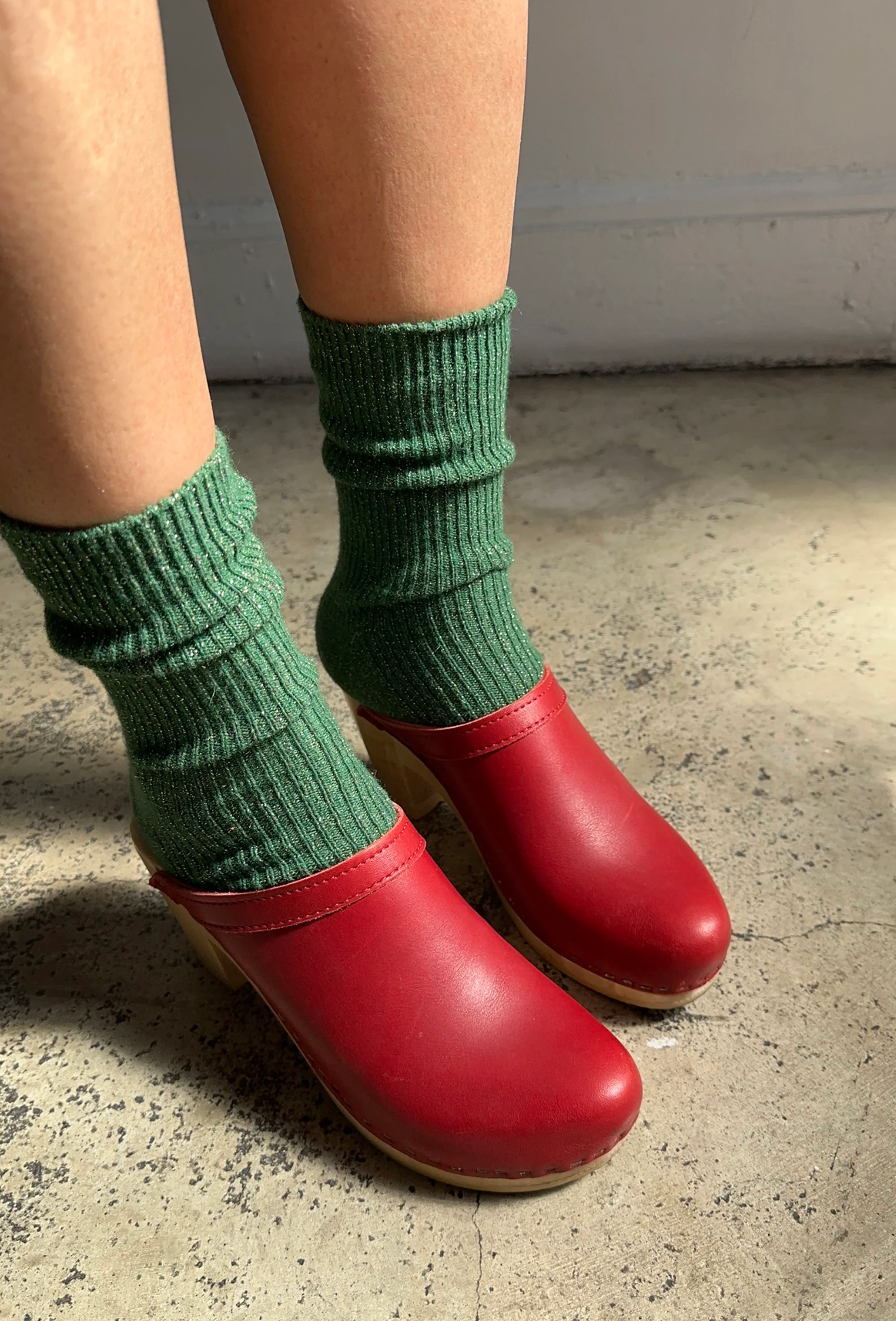 Winter Sparkle Socks Evergreen
