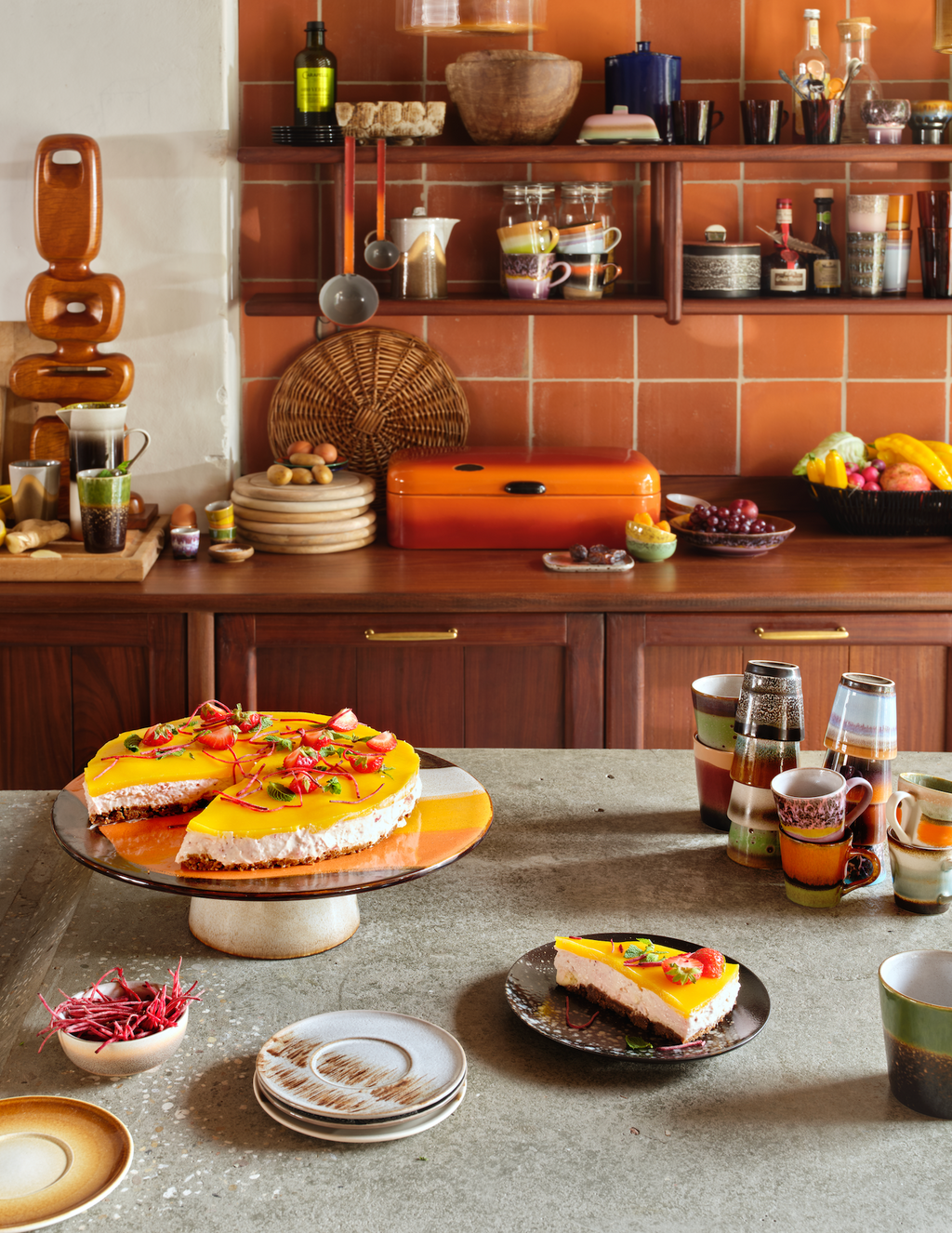 70s Espresso Mugs Retro Set/4