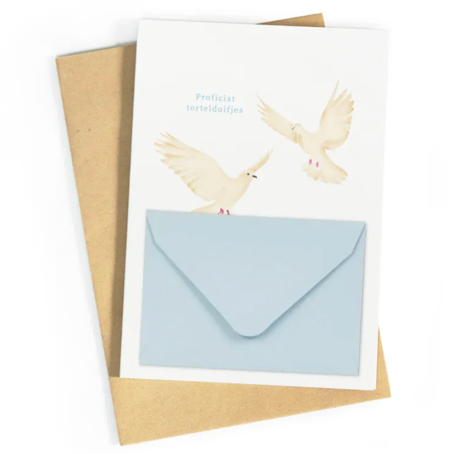 Proficiat Tortelduifjes Wenskaart