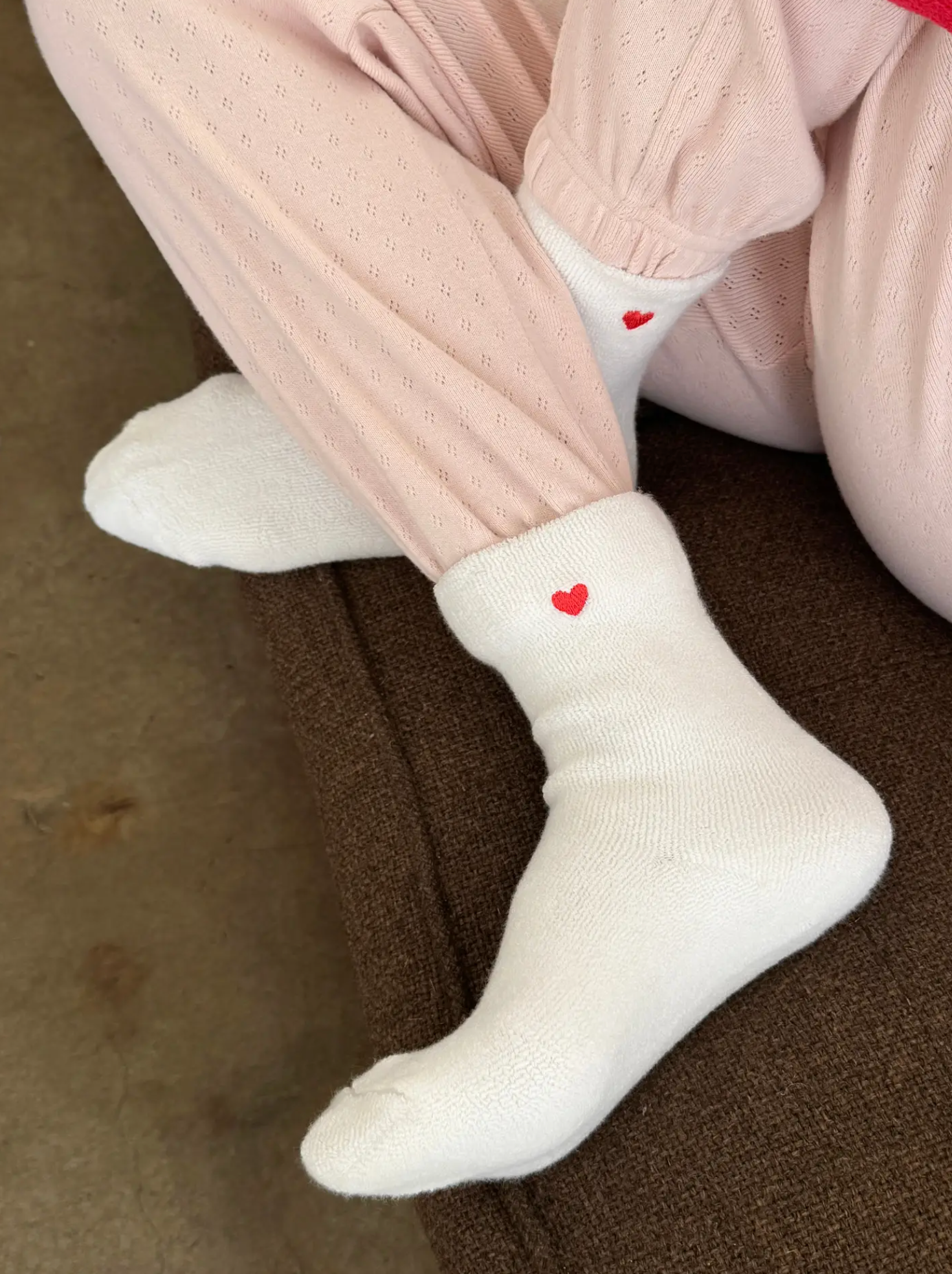 Cloud Socks White Heart