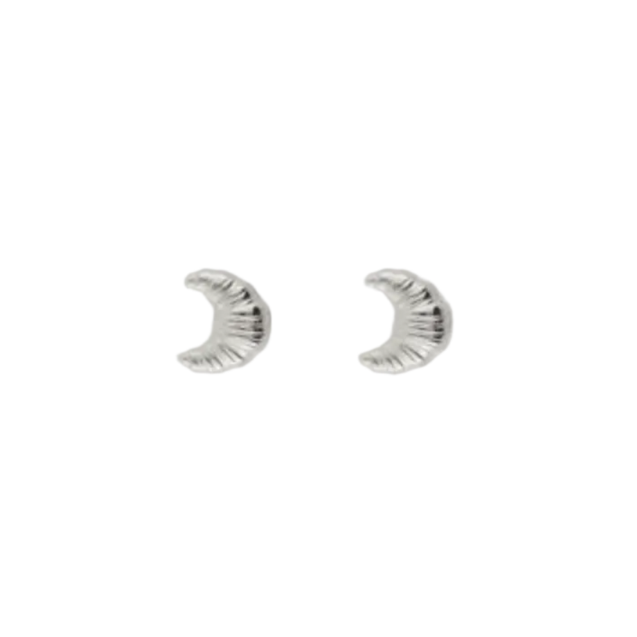 Croissant Stud Oorringen Zilver