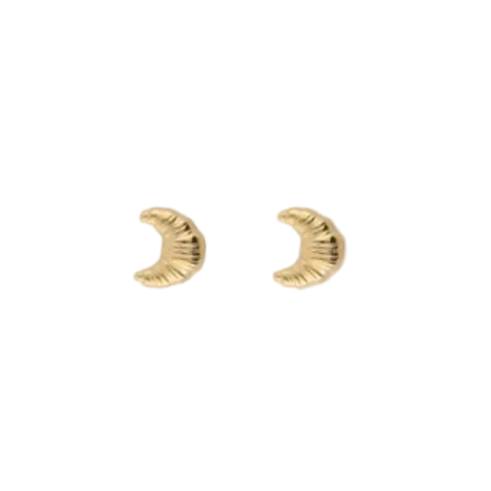 Croissant Stud Oorringen Goud
